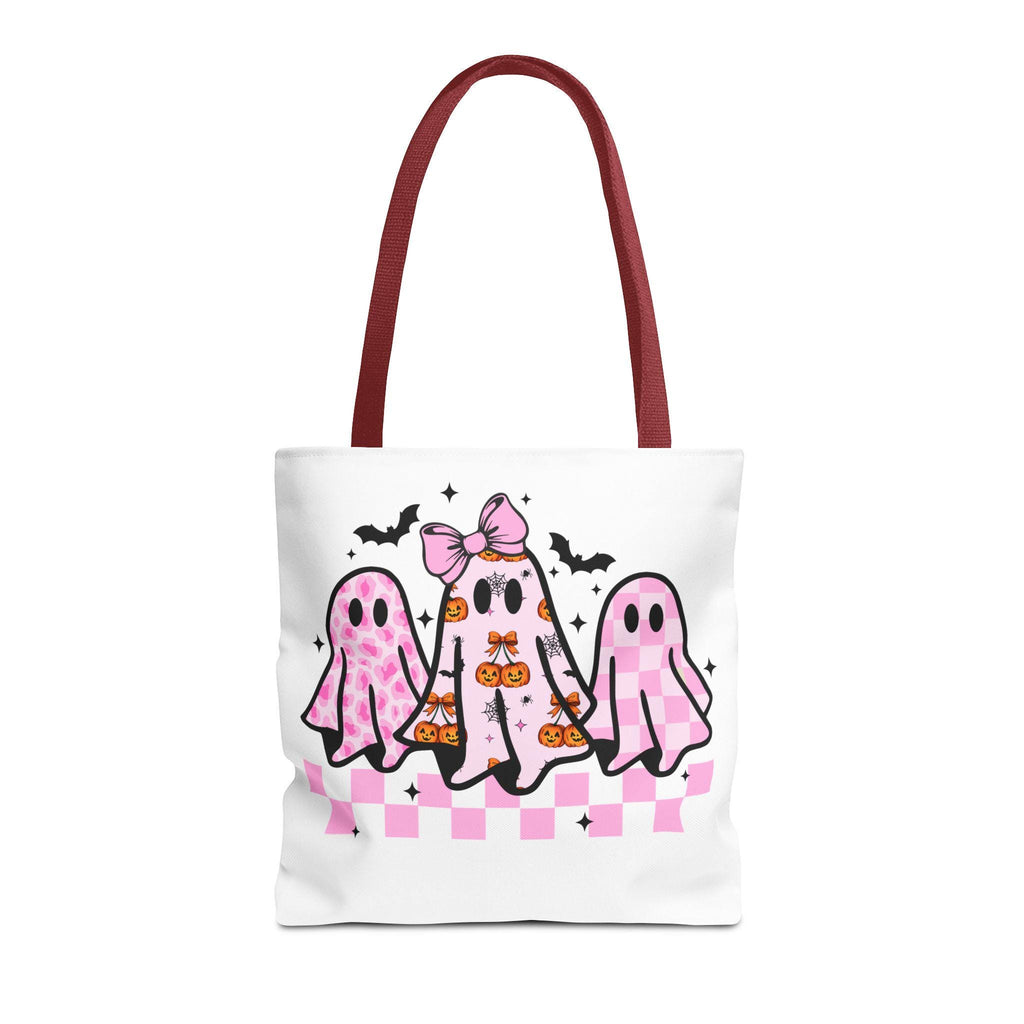 Pink Coquette Halloween Ghost Leopard Cute Boo Ghost Preppy Halloween Funny Halloween Halloween Ghosts Tote Bag, Spooky Bag