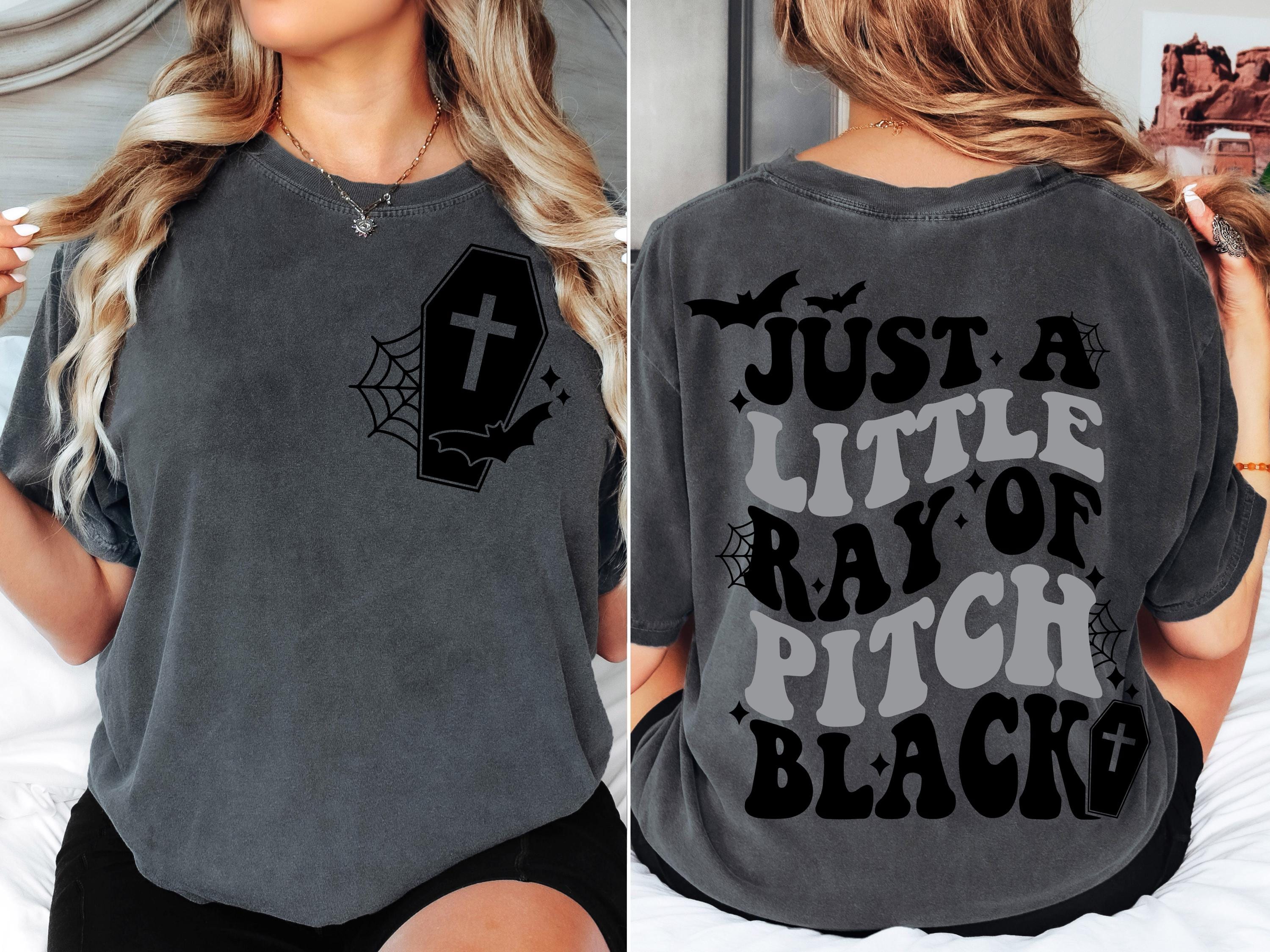 Just A Little Ray Of Pitch Black Halloween Ghost Leopard Shirt Cute Boo Ghost Preppy Tee, Halloween Sweatshirt