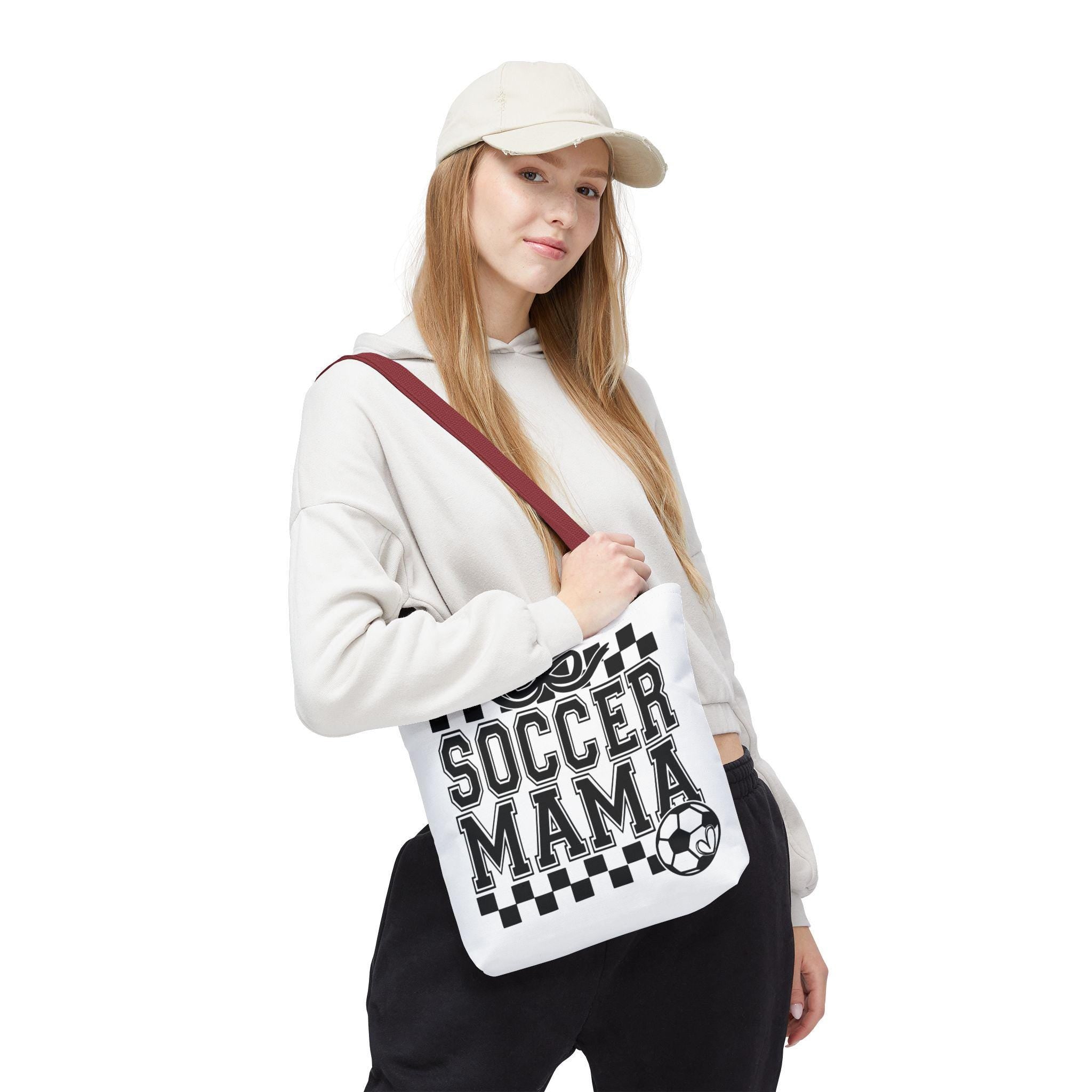 Soccer Mama Tote Bag | Sports Mom Gift | Reusable Shopping Bag | Game Day Essentials | Cute Tote for Soccer Moms, AOP Design