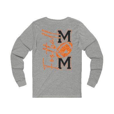 Football Mom T-Shirt, Orange Glitter Football Mom Shirt, Football Mom Shirt, Football Shirt, Football Mama Shirt, Football Shirt, Game Day
