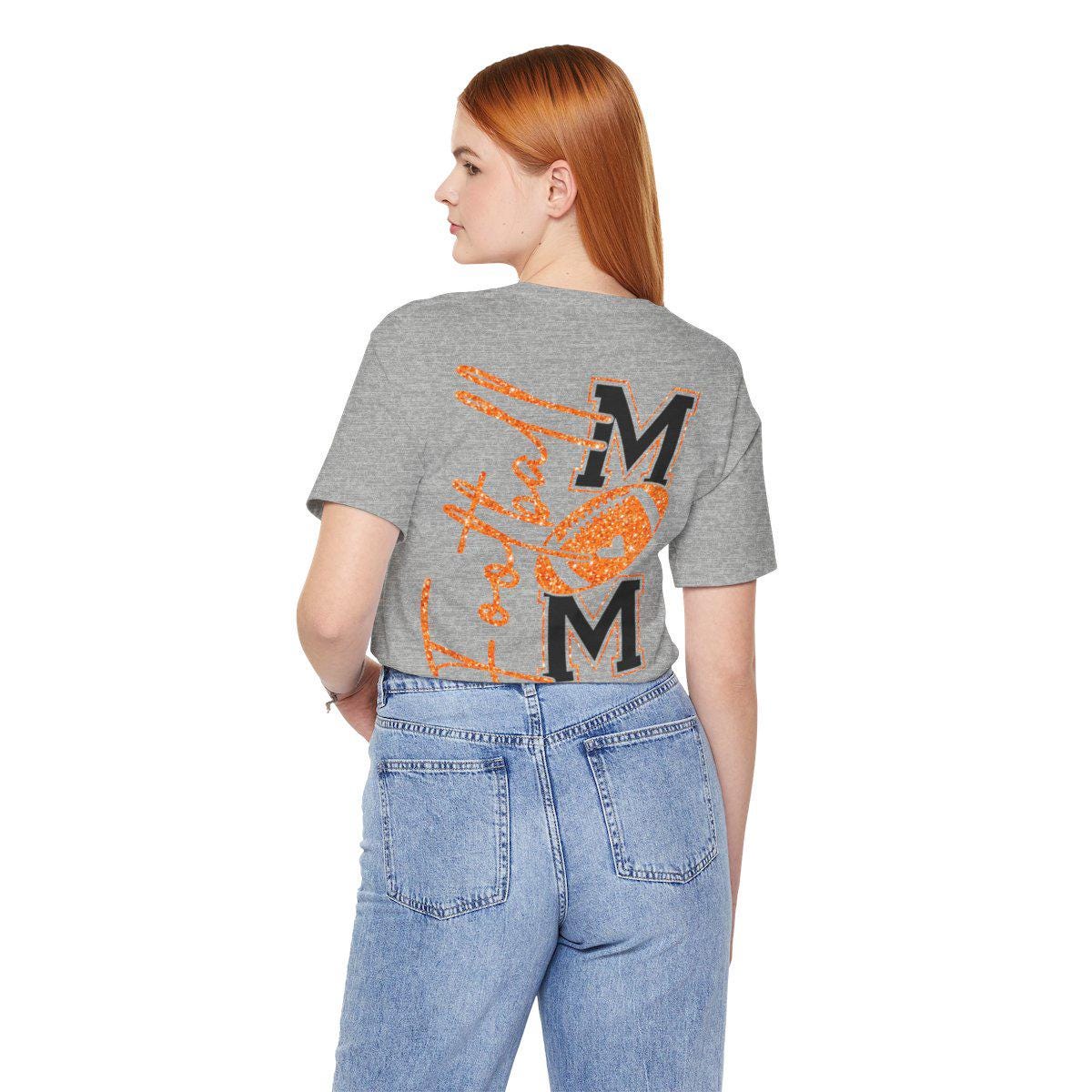 Football Mom T-Shirt, Orange Glitter Football Mom Shirt, Football Mom Shirt, Football Shirt, Football Mama Shirt, Football Shirt, Game Day