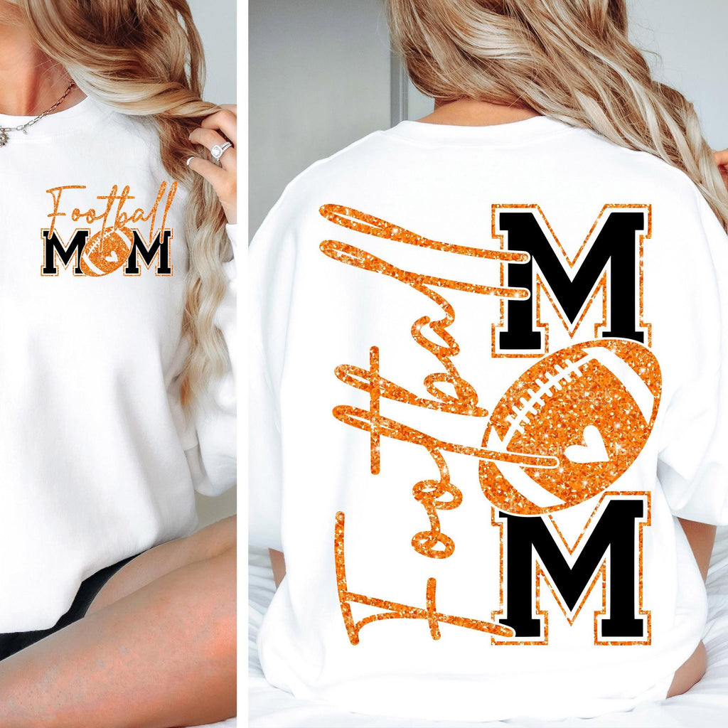 Football Mom T-Shirt, Orange Glitter Football Mom Shirt, Football Mom Shirt, Football Shirt, Football Mama Shirt, Football Shirt, Game Day