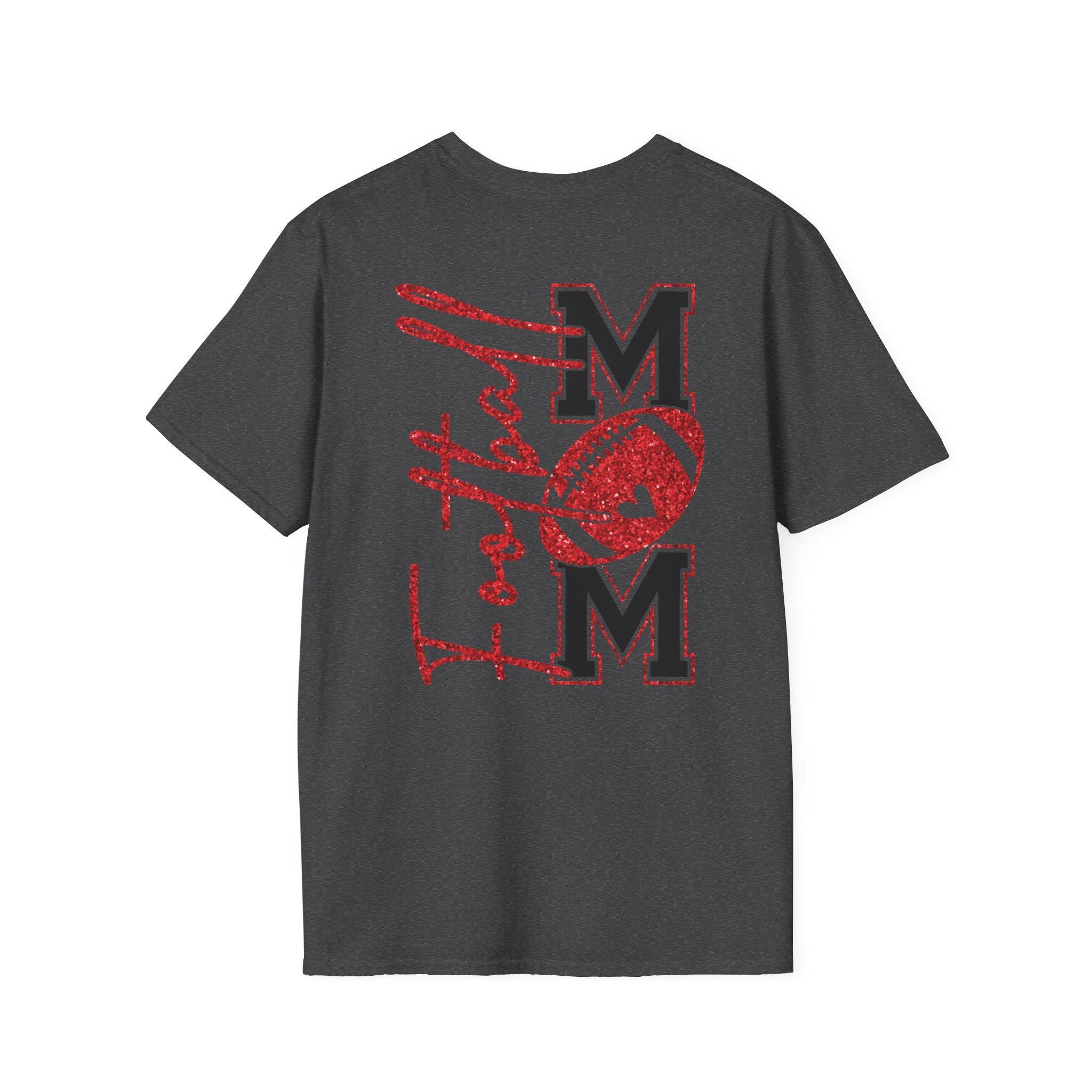 Football Mom T-shirt, Red Glitter Football Mom shirt, Football, Football Season, Football Mama, Football game Shirt, Game Day