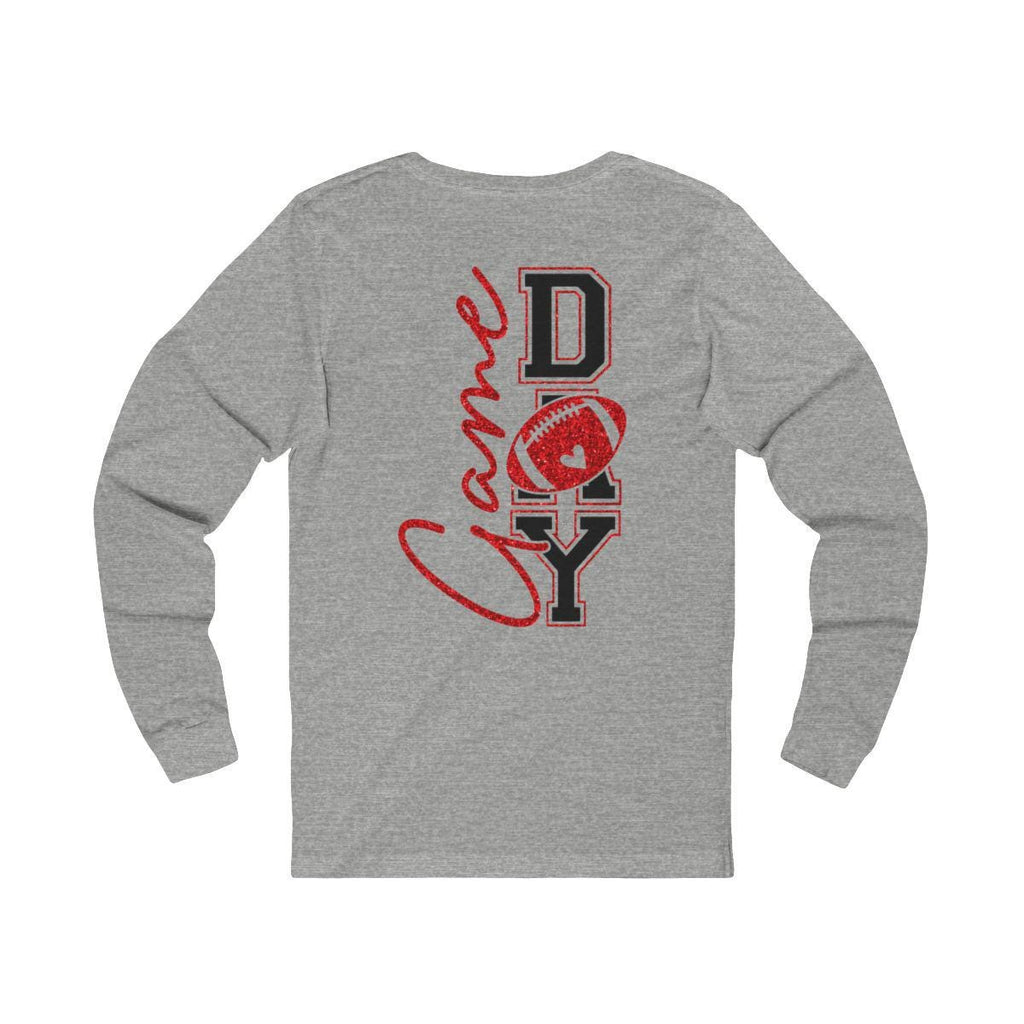 Game Day Football Long Sleeve Tee, Red Glitter Football Mom Shirt, Football Mom Shirt , Football, Football Mama , Football Shirt