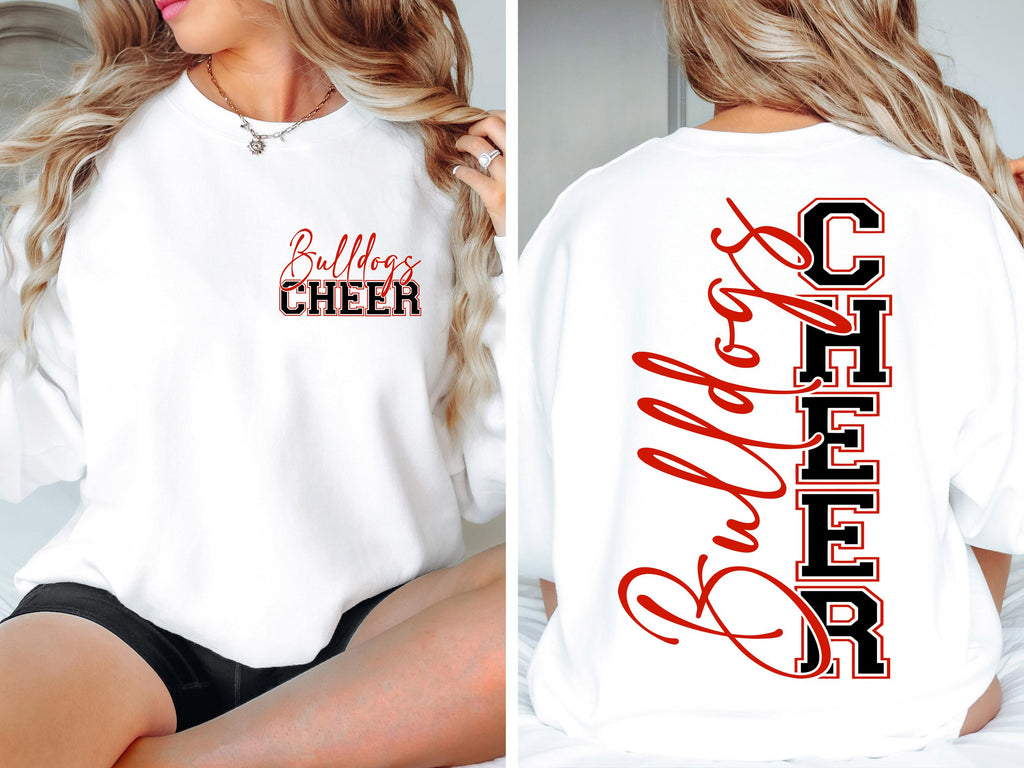 Bulldogs Cheer Sweatshirt Shirt, Red Football Shirt, Touchdown Mom Shirt, Football Shirt, Football Mama Shirt, Game Day