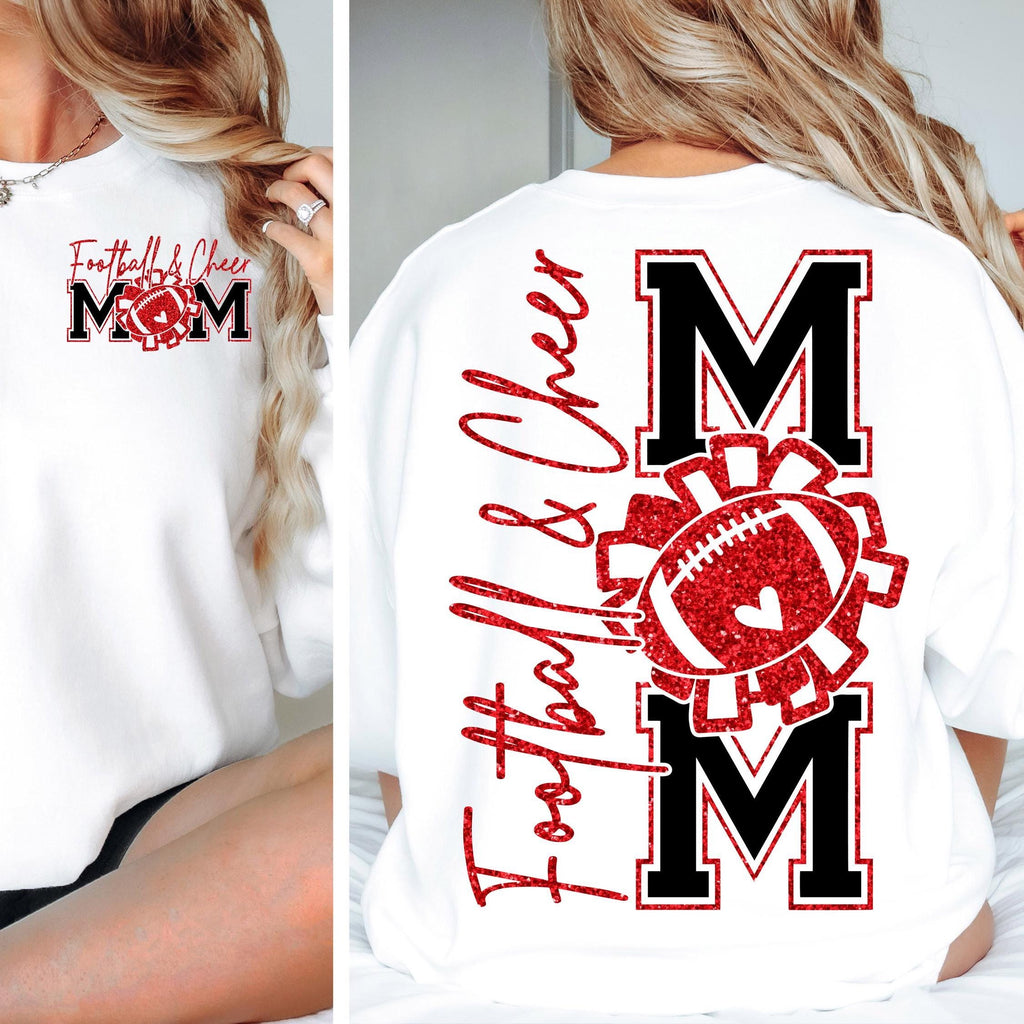 Football Mom Shirt: Faux Glitter, Game Day Cheer