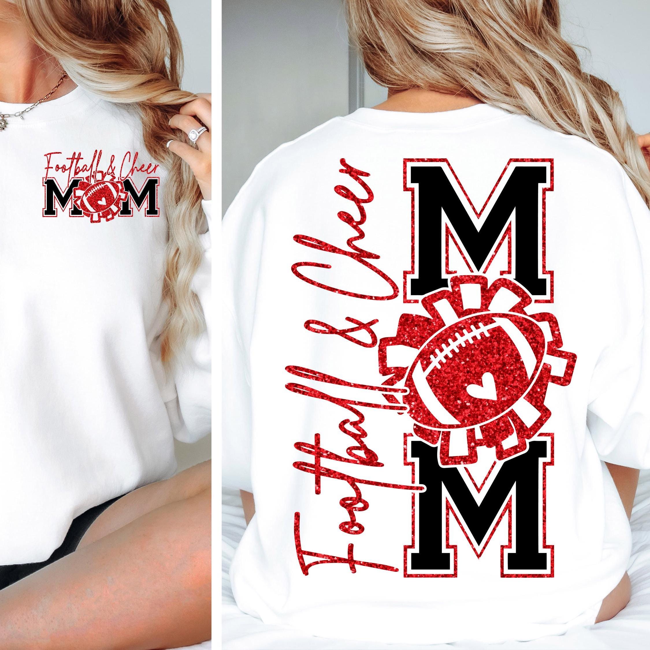 Football Mom Shirt: Faux Glitter, Game Day Cheer