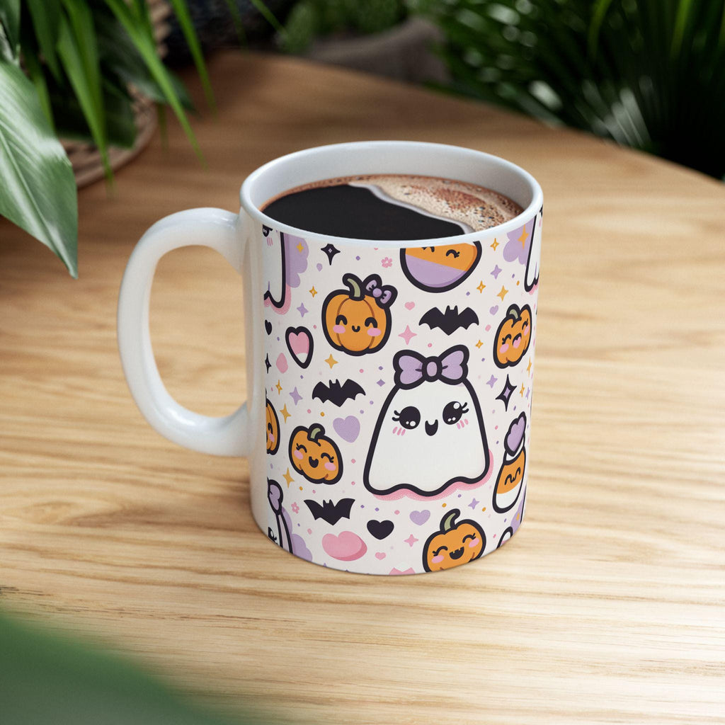 Cute Halloween Ghost Ceramic Mug - Perfect for Fall Decor, Coffee Lovers, Gift for Spooky Season, Cozy Vibes, 11oz & 15oz