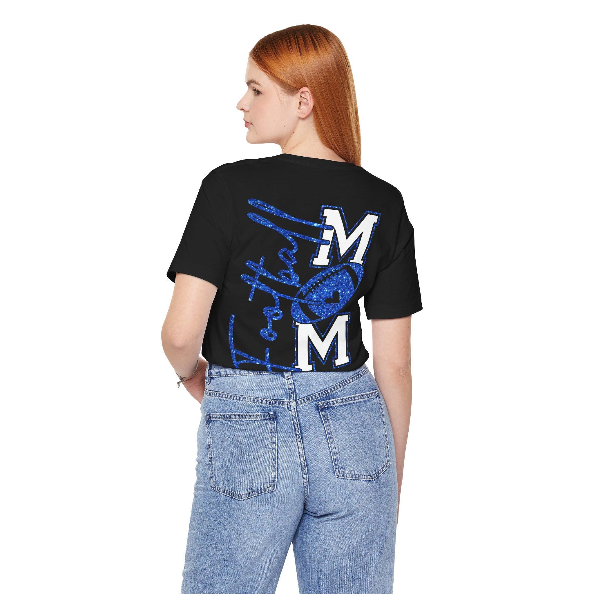 Football Mom T-Shirt, Blue Glitter Football Mom Shirt, Football Mom Shirt, Football Shirt, Football Mama Shirt, Football Shirt Svg, Game Day