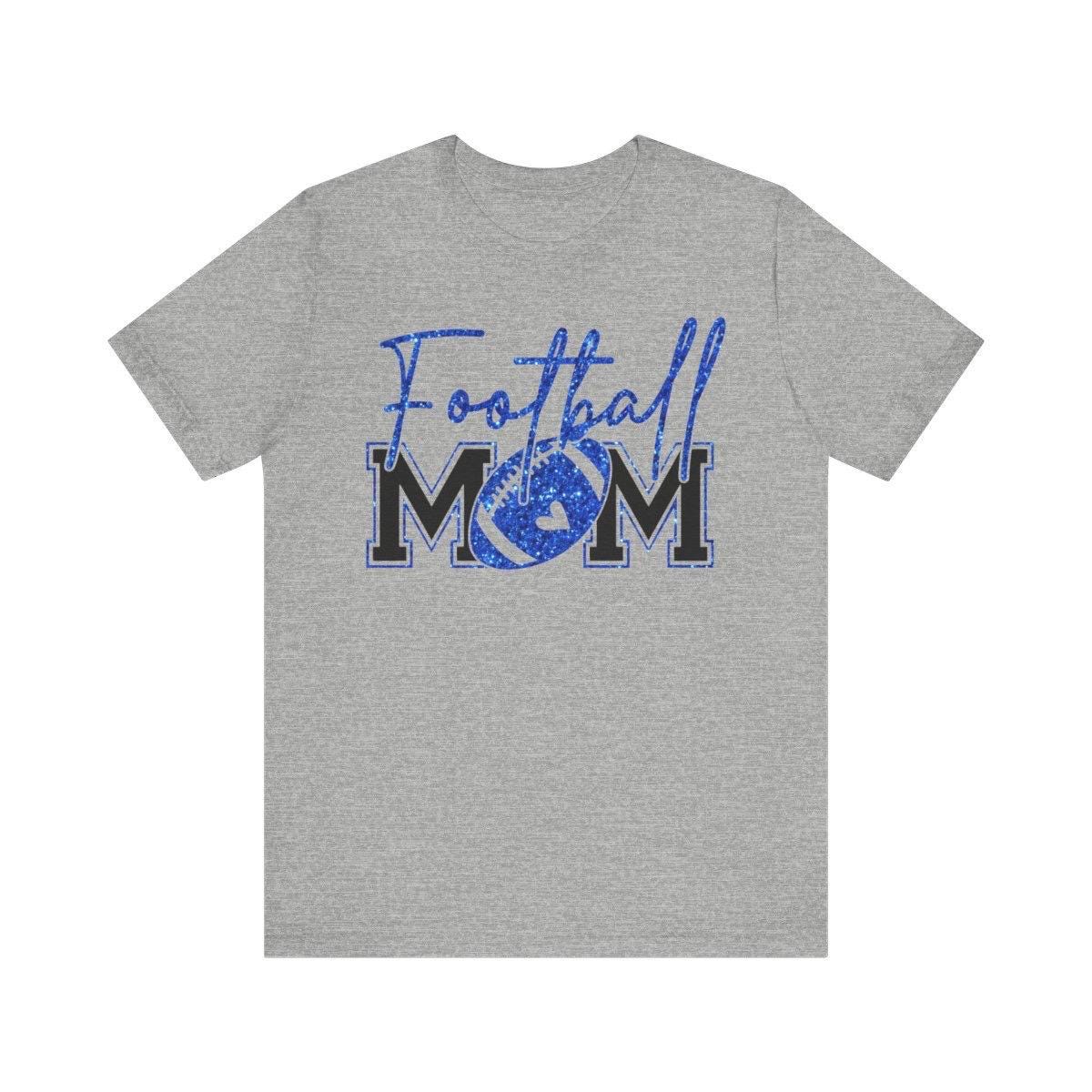 Football Mom T-Shirt, Blue Faux Glitter Football Mom Shirt, Football Mom Shirt, Football Shirt, Football Mama Shirt, Football, Game Day
