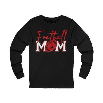 Football Mom T-Shirt, Red Faux Glitter Football Mom Shirt, Football Mom Shirt, Football Shirt, Football Mama Shirt, Football, Game Day