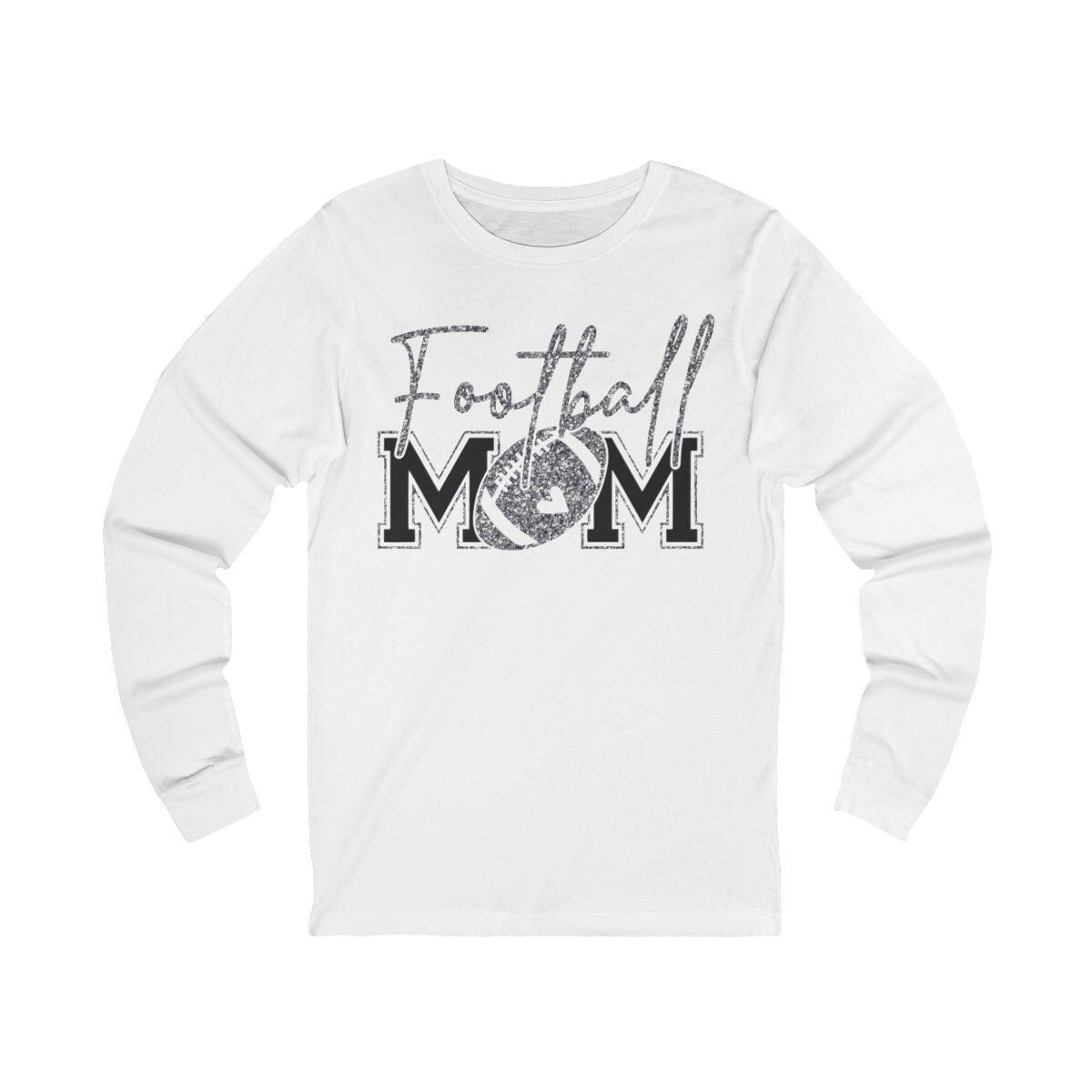 Football Mom T-Shirt, Silver Faux Glitter Football Mom Shirt, Football Mom Shirt, Football Shirt, Football Mama Shirt, Football, Game Day