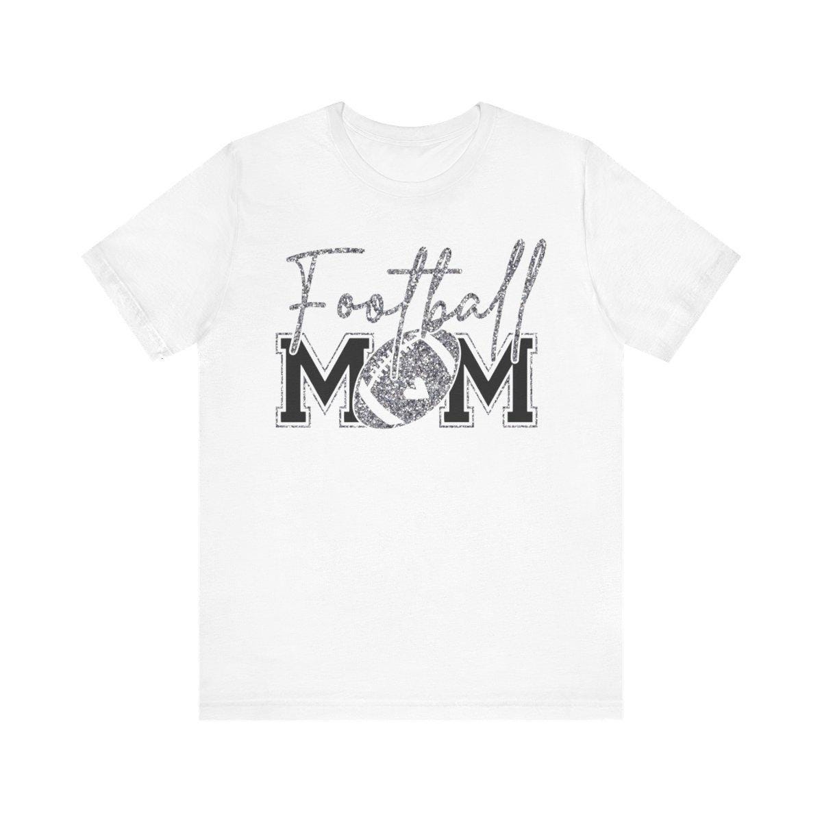 Football Mom T-Shirt, Silver Faux Glitter Football Mom Shirt, Football Mom Shirt, Football Shirt, Football Mama Shirt, Football, Game Day