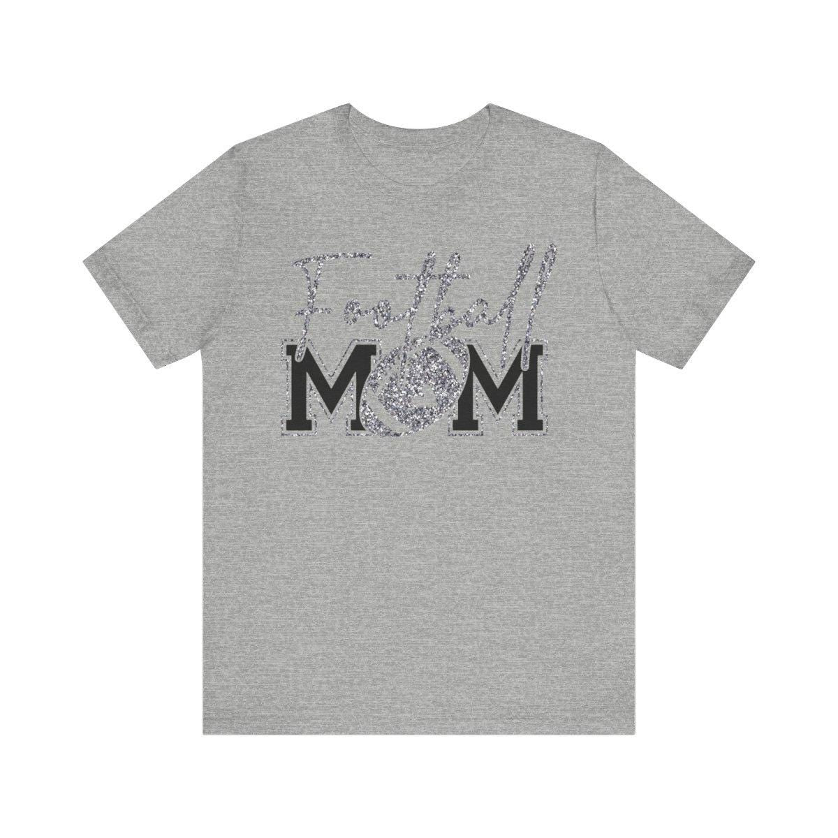 Football Mom T-Shirt, Silver Faux Glitter Football Mom Shirt, Football Mom Shirt, Football Shirt, Football Mama Shirt, Football, Game Day