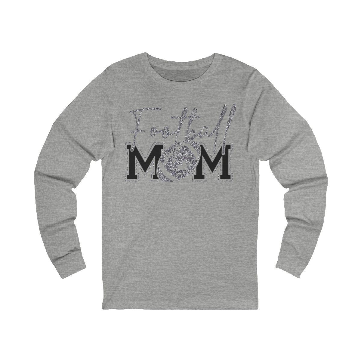 Football Mom T-Shirt, Silver Faux Glitter Football Mom Shirt, Football Mom Shirt, Football Shirt, Football Mama Shirt, Football, Game Day