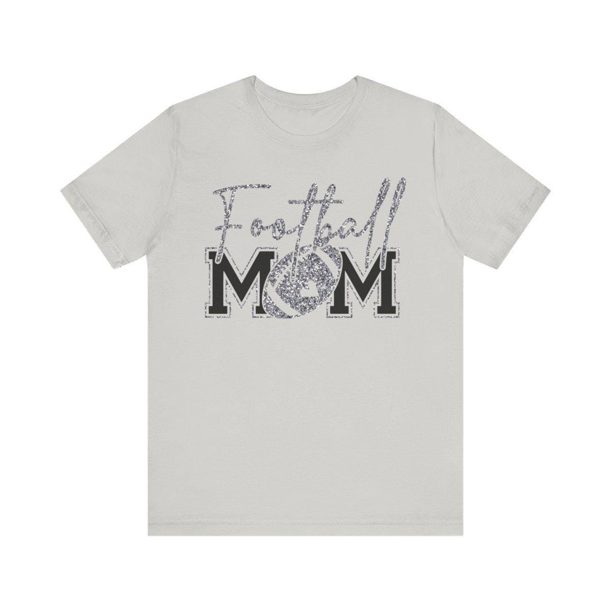 Football Mom T-Shirt, Silver Faux Glitter Football Mom Shirt, Football Mom Shirt, Football Shirt, Football Mama Shirt, Football, Game Day