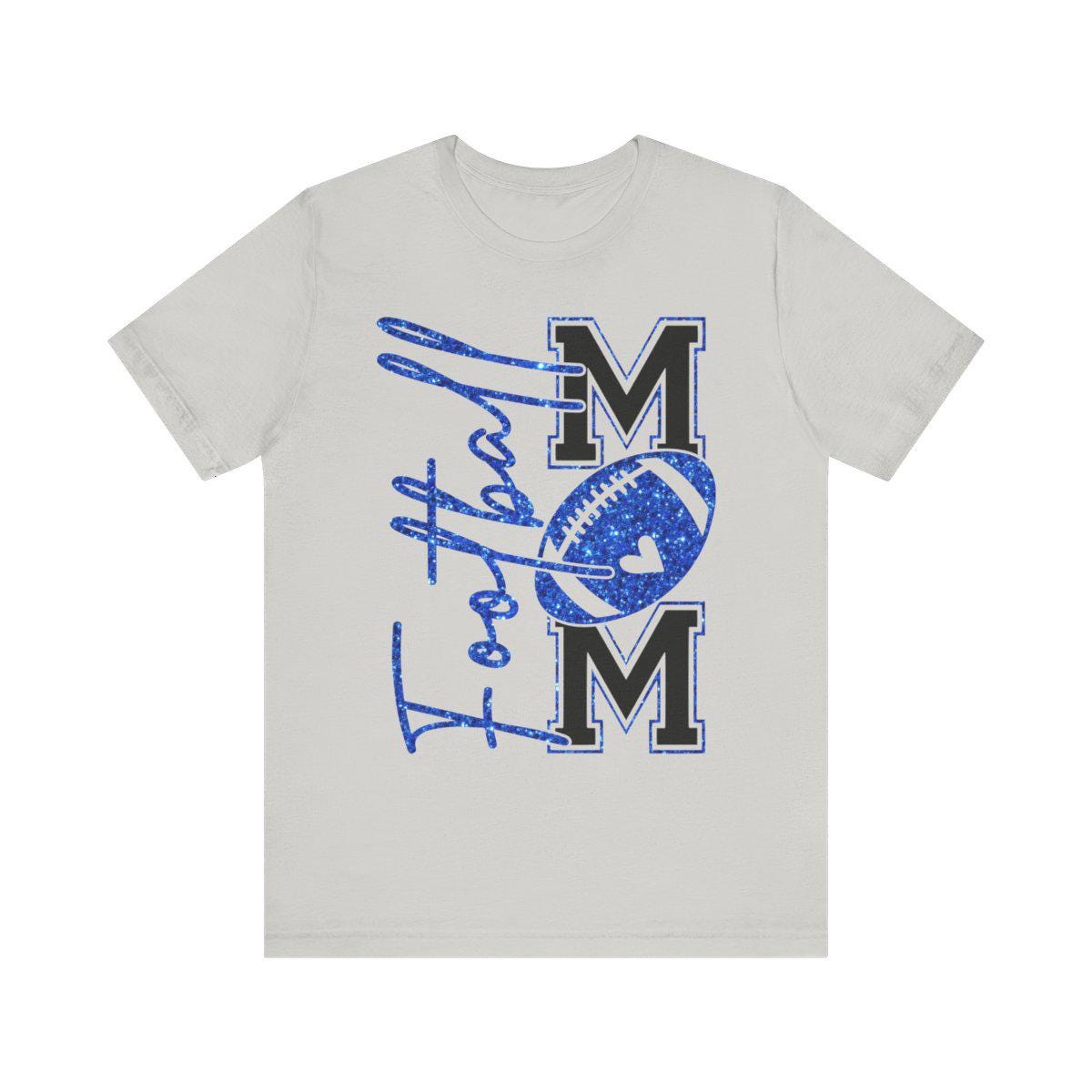 Football Mom T-Shirt, Blue Faux Glitter Football Mom Shirt, Football Mom Shirt, Football Shirt, Football Mama Shirt, Football, Game Day