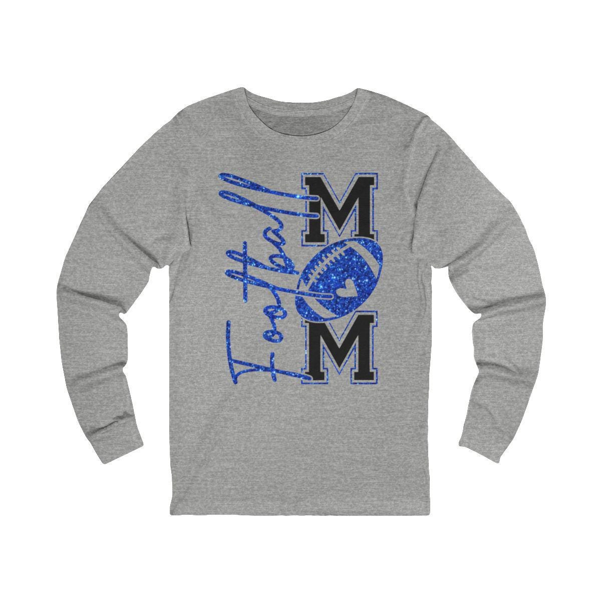 Football Mom T-Shirt, Blue Faux Glitter Football Mom Shirt, Football Mom Shirt, Football Shirt, Football Mama Shirt, Football, Game Day
