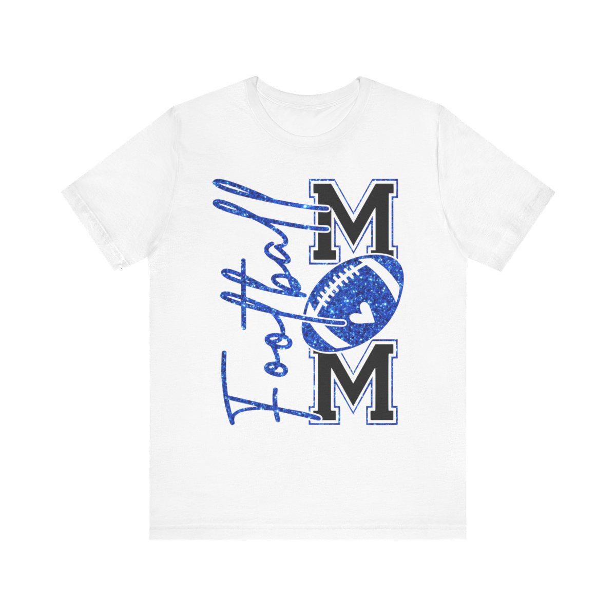 Football Mom T-Shirt, Blue Faux Glitter Football Mom Shirt, Football Mom Shirt, Football Shirt, Football Mama Shirt, Football, Game Day
