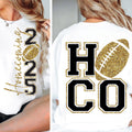 Homecoming 2025 Unisex Tee, High School Football Fan Shirt, Hoco Faux Gold Glitter Top, Homecoming Tee Men Women, Team Spirit Apparel