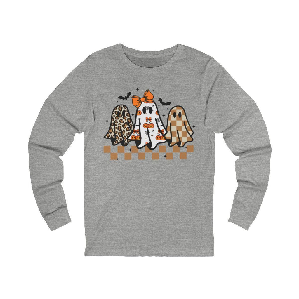 Coquette Halloween Ghost Leopard Shirt Cute Boo Ghost Preppy Tee, Halloween Sweatshirt
