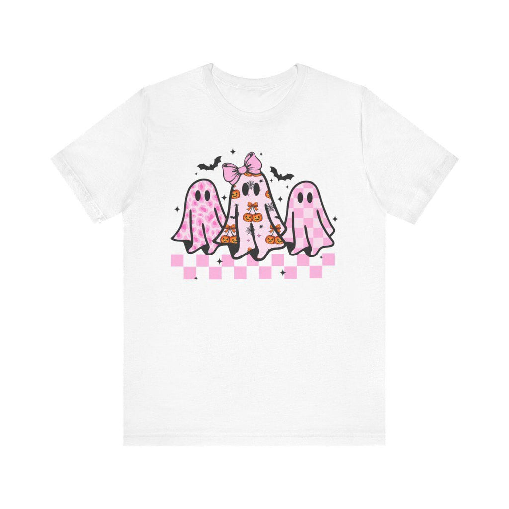 Pink Coquette Halloween Ghost Shirt Sweatshirt, Cute Leopard Print Ghost Tee, Aesthetic Spooky Season Top, Girly Fall Outfit
