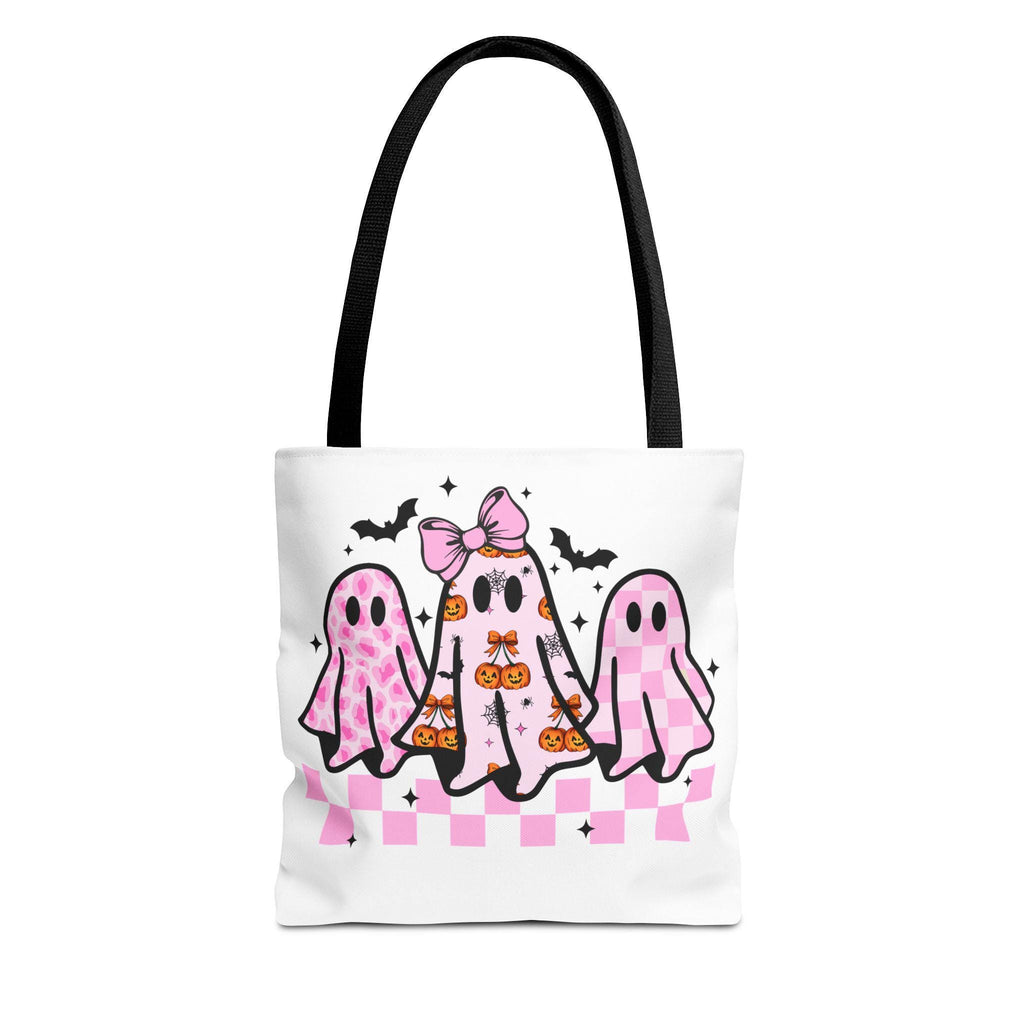 Pink Coquette Halloween Ghost Leopard Cute Boo Ghost Preppy Halloween Funny Halloween Halloween Ghosts Tote Bag, Spooky Bag