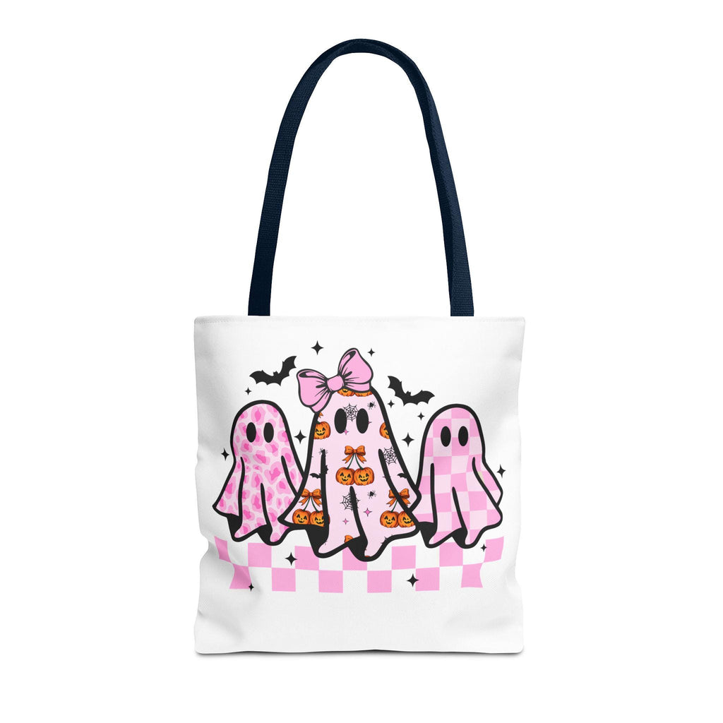 Pink Coquette Halloween Ghost Leopard Cute Boo Ghost Preppy Halloween Funny Halloween Halloween Ghosts Tote Bag, Spooky Bag