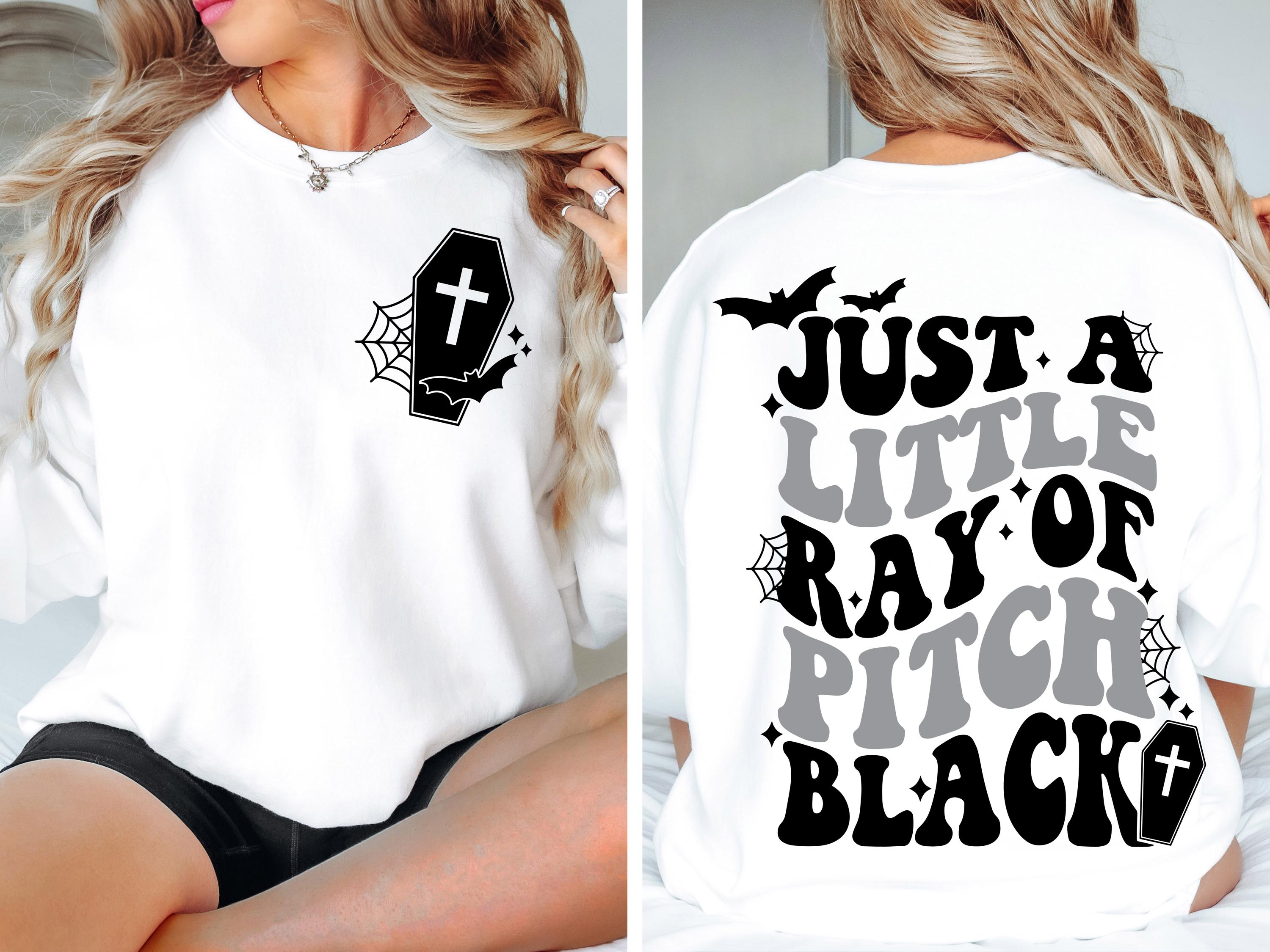 Just A Little Ray Of Pitch Black Halloween Ghost Leopard Shirt Cute Boo Ghost Preppy Tee, Halloween Sweatshirt