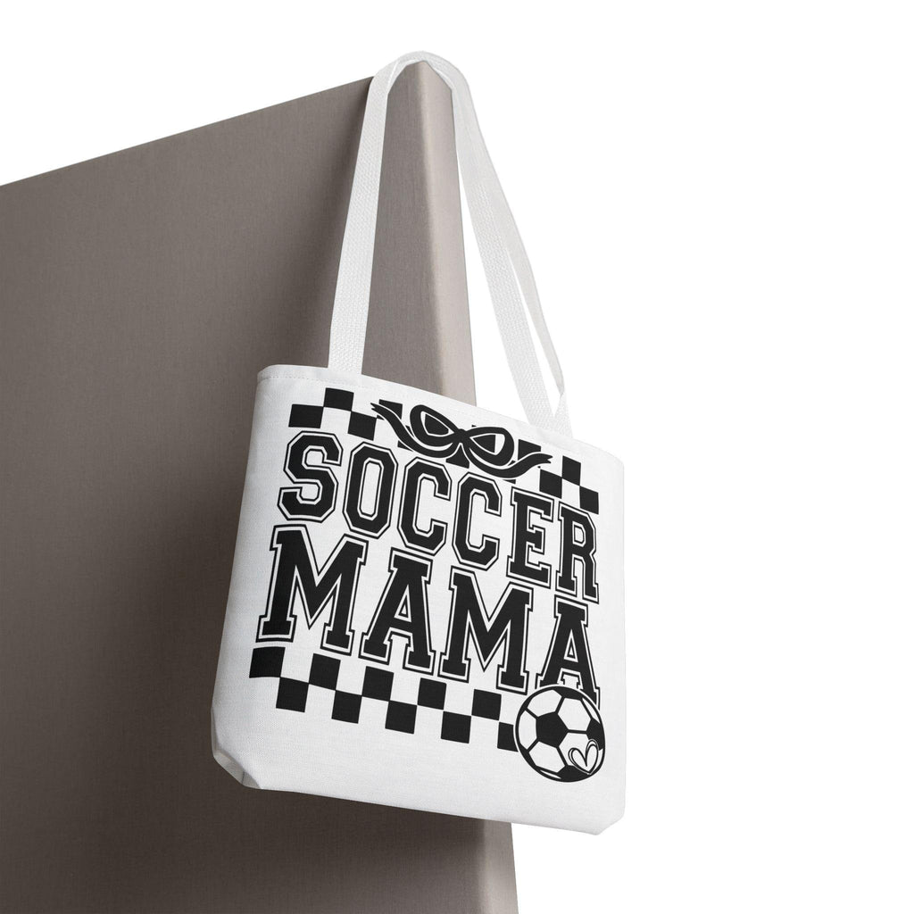 Soccer Mama Tote Bag | Sports Mom Gift | Reusable Shopping Bag | Game Day Essentials | Cute Tote for Soccer Moms, AOP Design