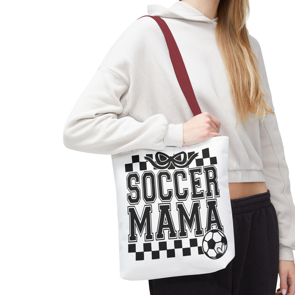 Soccer Mama Tote Bag | Sports Mom Gift | Reusable Shopping Bag | Game Day Essentials | Cute Tote for Soccer Moms, AOP Design
