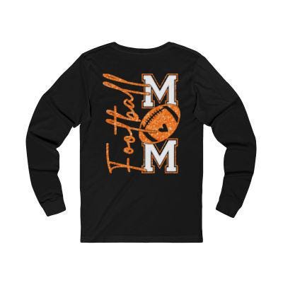 Football Mom T-Shirt, Orange Glitter Football Mom Shirt, Football Mom Shirt, Football Shirt, Football Mama Shirt, Football Shirt, Game Day