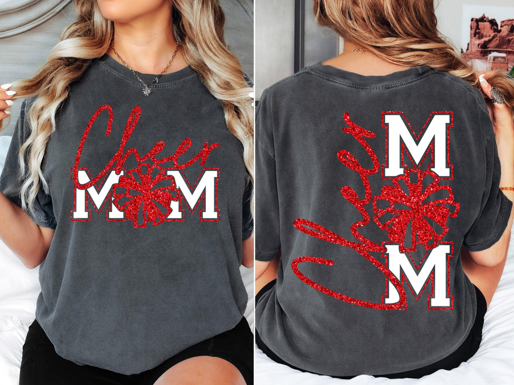 Cheer Mom Long Sleeve Tee, Red Glitter Football Mom Shirt, Football Mom Shirt , Football, Football Mama , Football Shirt