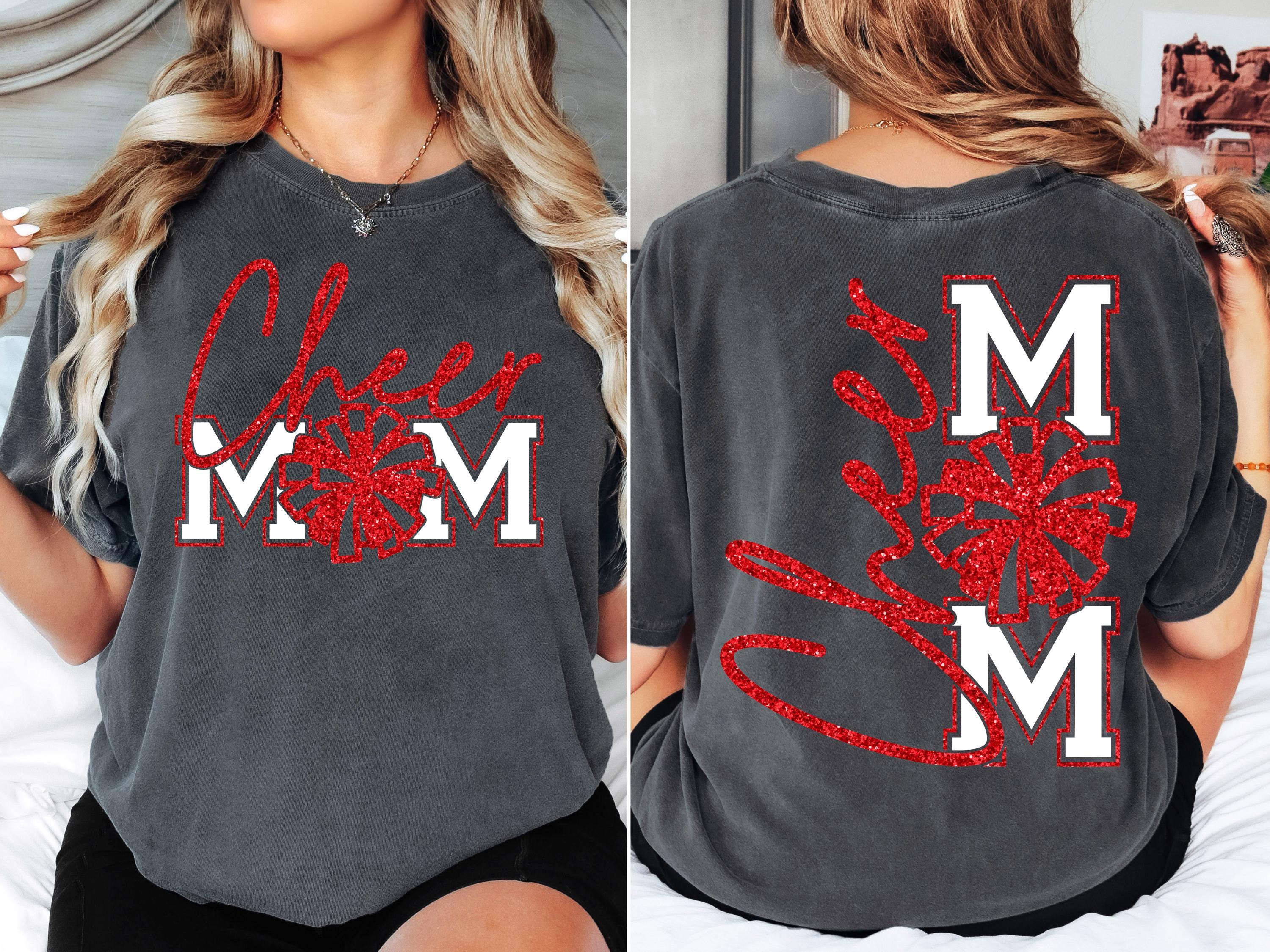 Cheer Mom Long Sleeve Tee, Red Glitter Football Mom Shirt, Football Mom Shirt , Football, Football Mama , Football Shirt