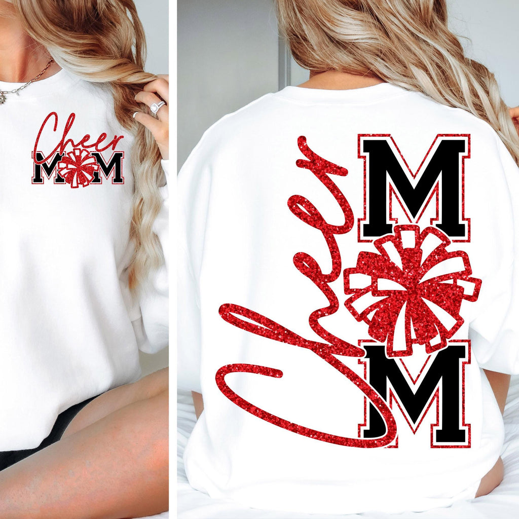 Cheer Mom Long Sleeve Tee, Red Glitter Football Mom Shirt, Football Mom Shirt , Football, Football Mama , Football Shirt