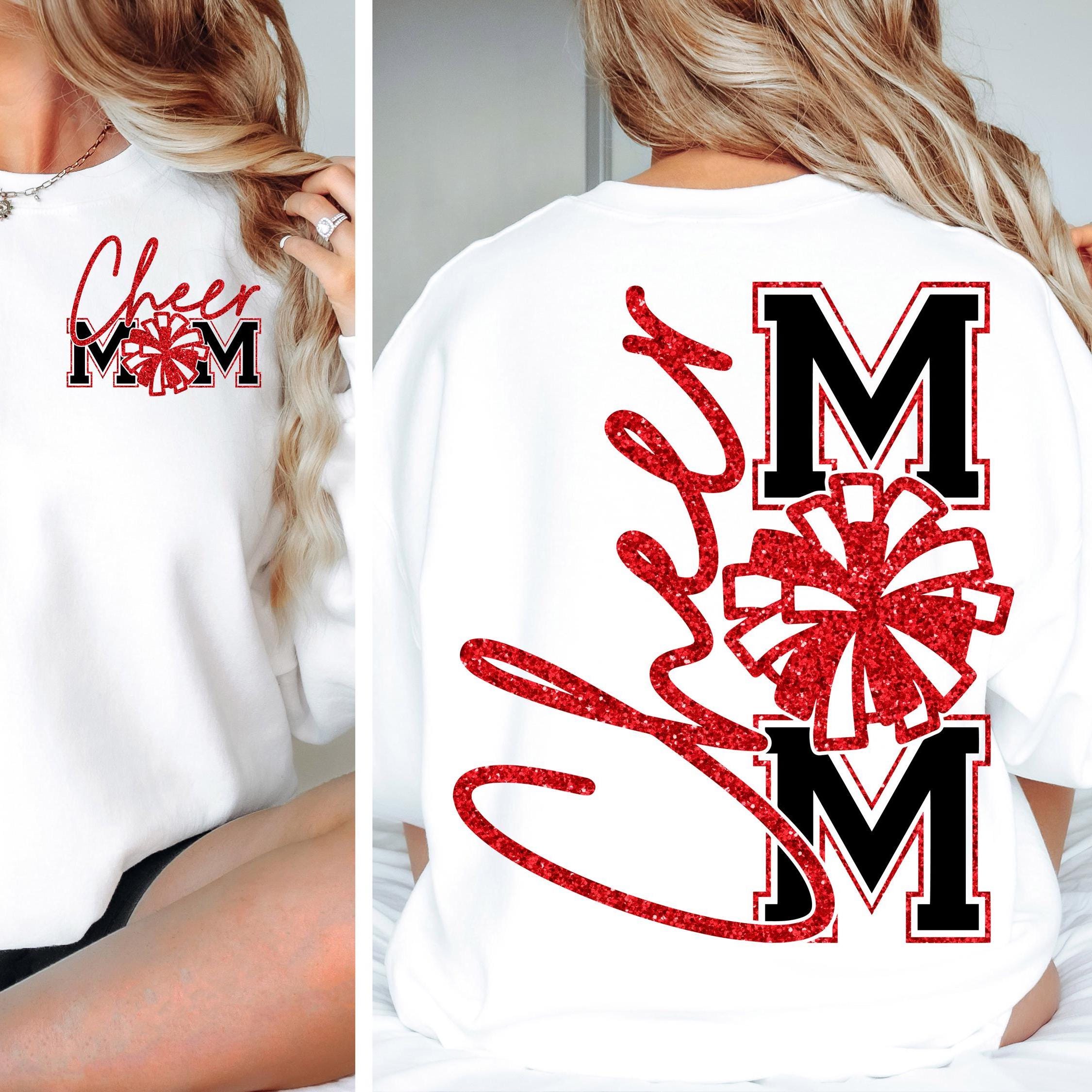 Cheer Mom Long Sleeve Tee, Red Glitter Football Mom Shirt, Football Mom Shirt , Football, Football Mama , Football Shirt