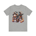 Halloween Cats Tee, Witch Hat Kitties Shirt, Festive Felines Top, Spooky Cat T-Shirt, Autumn Kitten Apparel, Trick or Treat Clothes, Cute