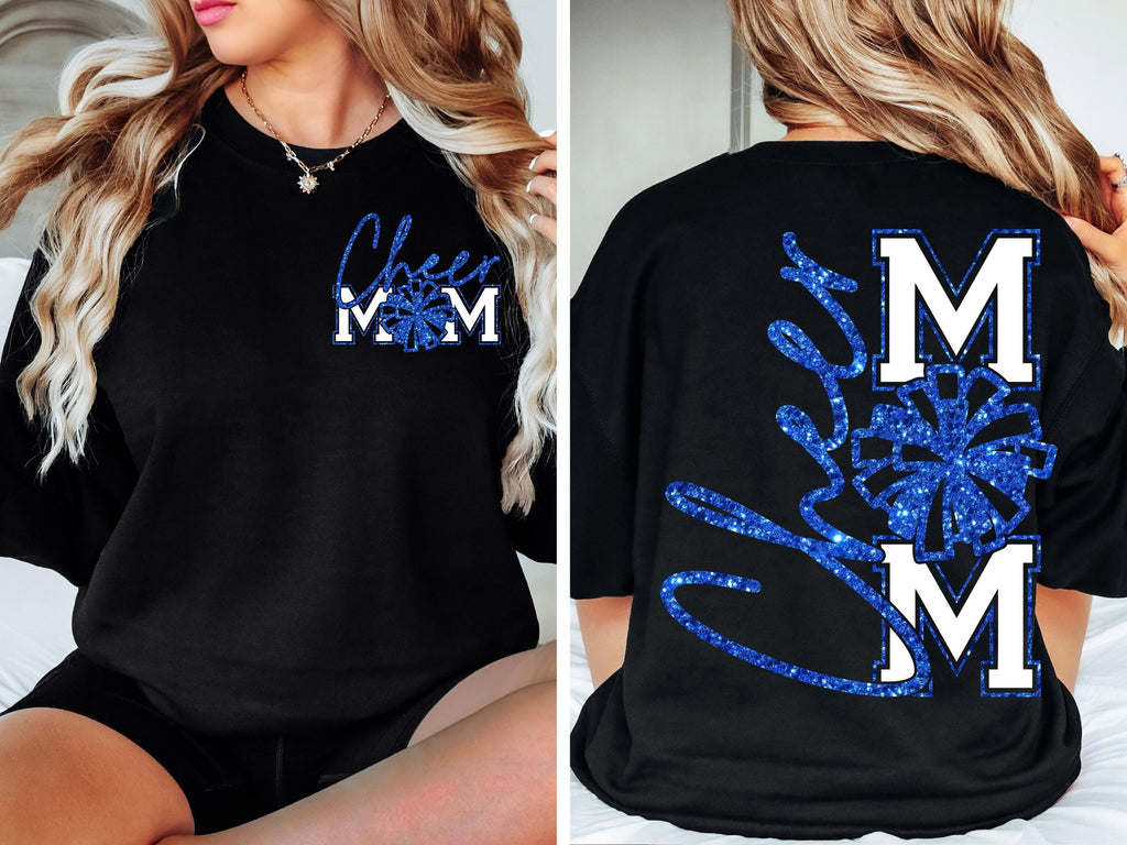 Cheer Mom Long Sleeve Tee, Blue Glitter Football Mom Shirt, Football Mom Shirt , Football, Football Mama , Football Shirt