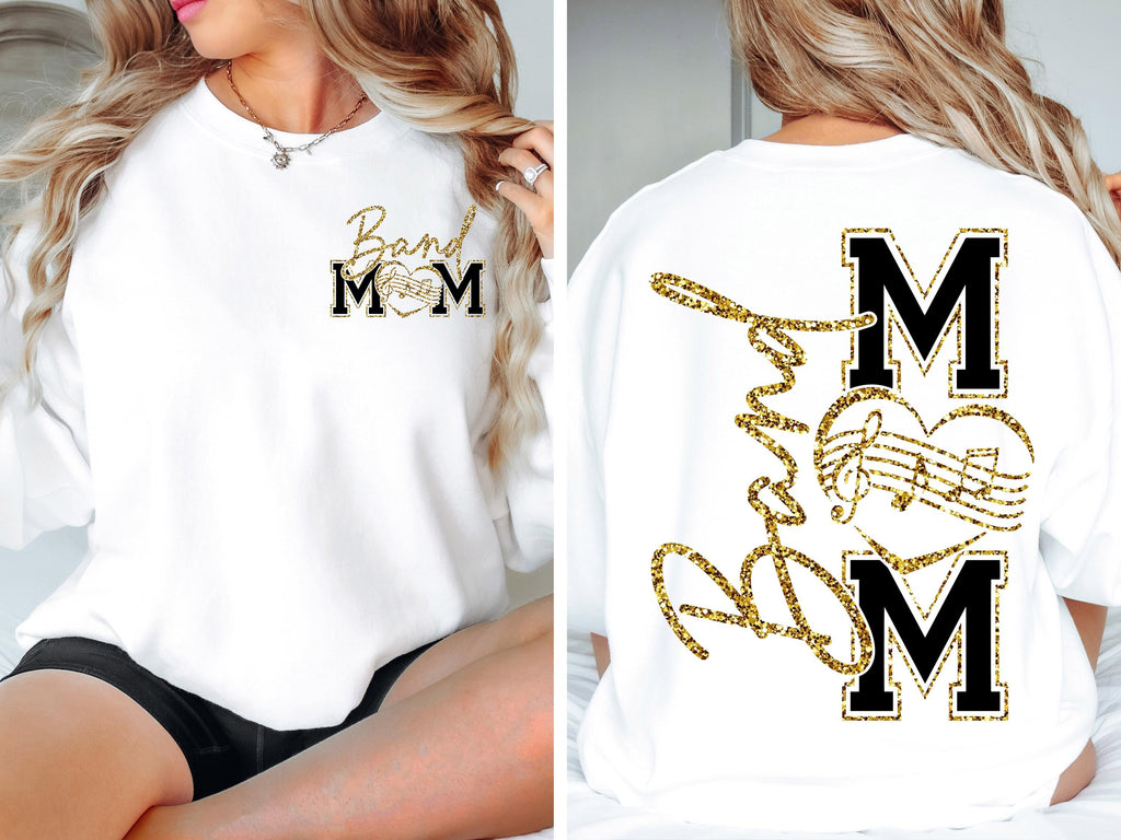Band Mom T-Shirt, Faux Gold Glitter Football Mom Shirt, Marching Band Mom Shirt, Halftime show Shirt, Football Mama Shirt, Game Day