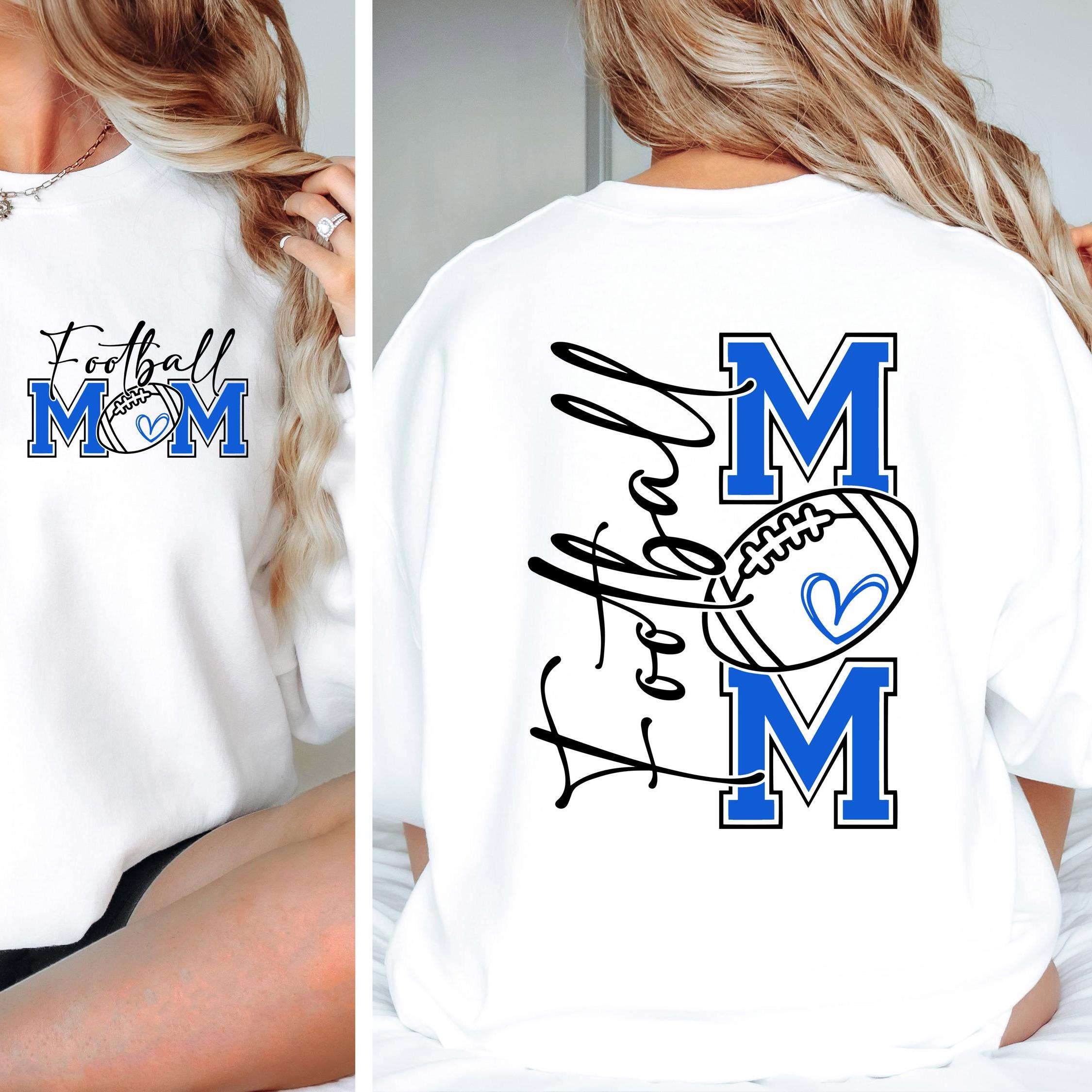 Football Mom T-Shirt, Blue Football Mom Shirt, Football Mom Shirt, Football Shirt, Football Mama Shirt, Football Shirt Svg, Game Day