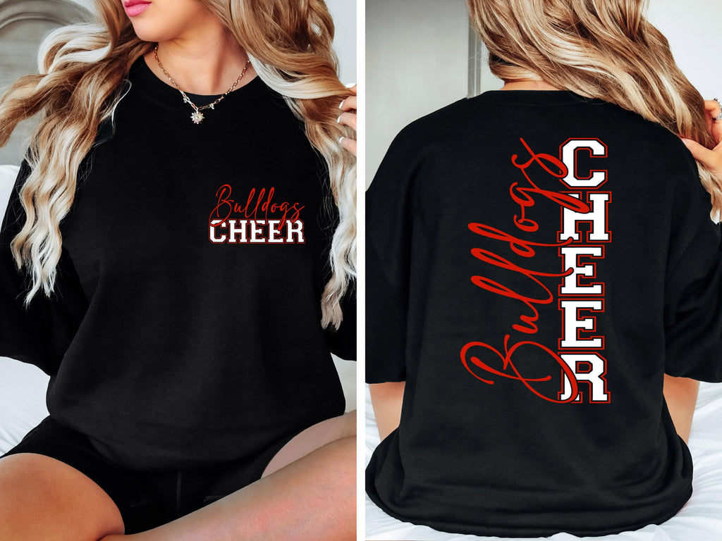 Bulldogs Cheer Sweatshirt Shirt, Red Football Shirt, Touchdown Mom Shirt, Football Shirt, Football Mama Shirt, Game Day