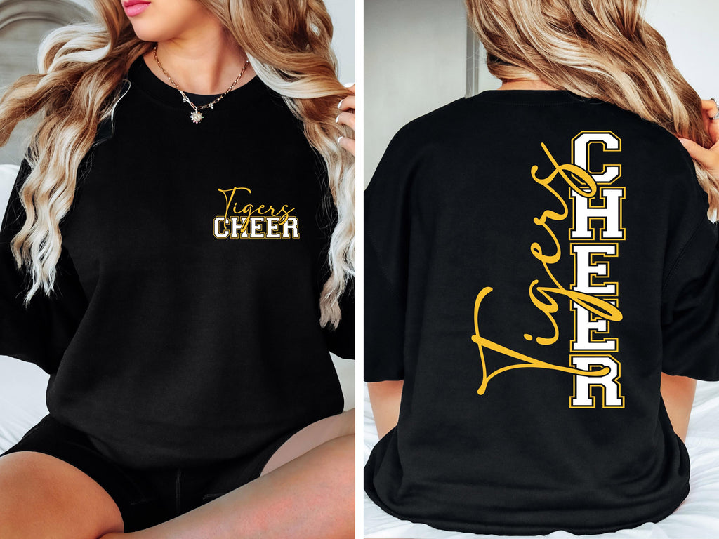 Tigers Cheer Sweatshirt Shirt, Yellow Tigers Football T-Shirt, Touchdown Cheerleading Shirt, Football Shirt, Football Mama Shirt, Game Day