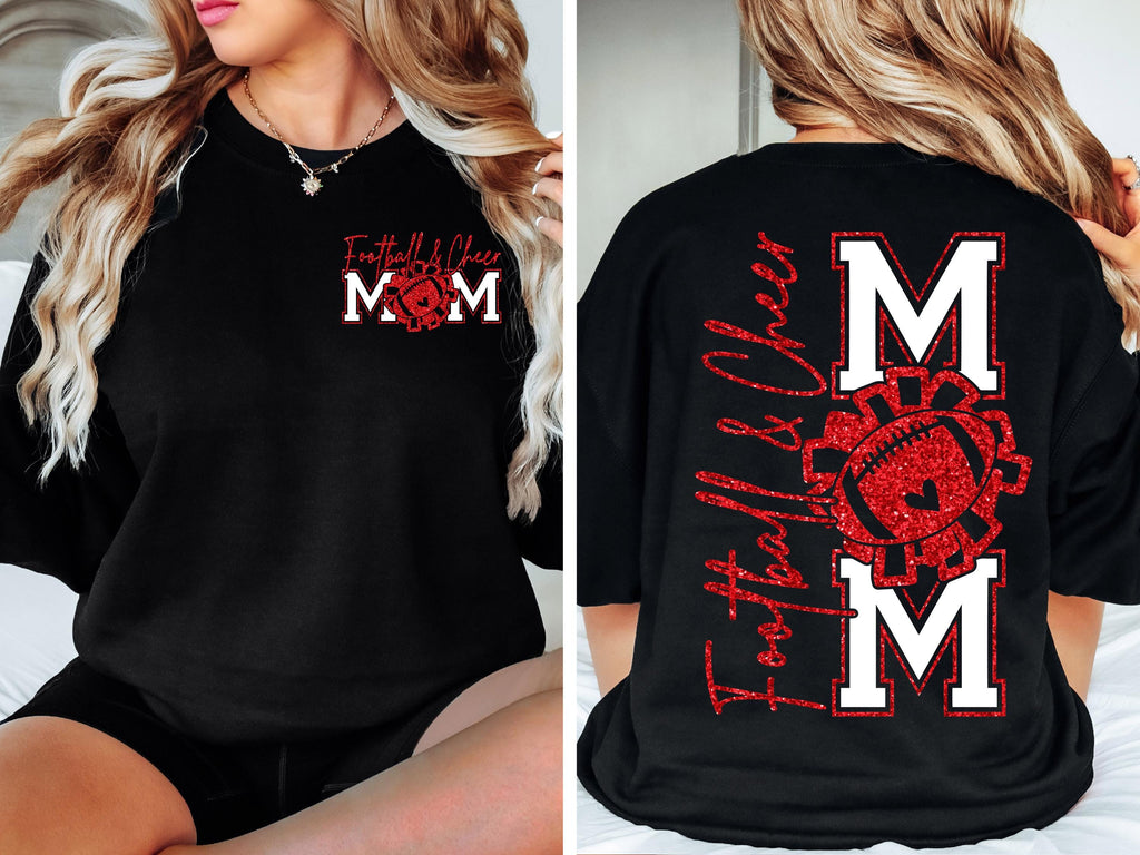 Football Mom Shirt: Faux Glitter, Game Day Cheer