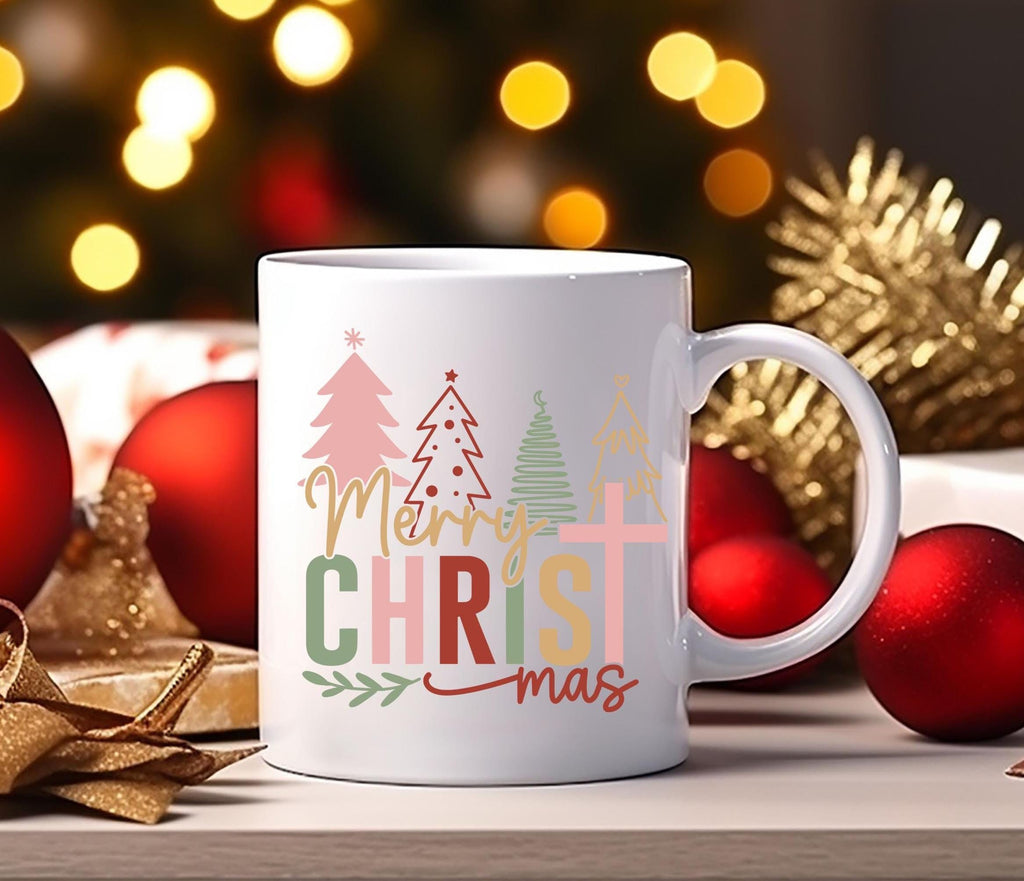 Christmas Mug Christmas Tree Ceramic Mug, Christian Christmas Cute Holiday Coffee Cup, Gifts for Her, Seasonal Drinkware Christmas Gift