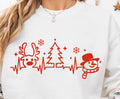 Christmas Heartbeat Shirt, Christmas Shirt, Christmas Tree Shirt, Snowman Reindeer