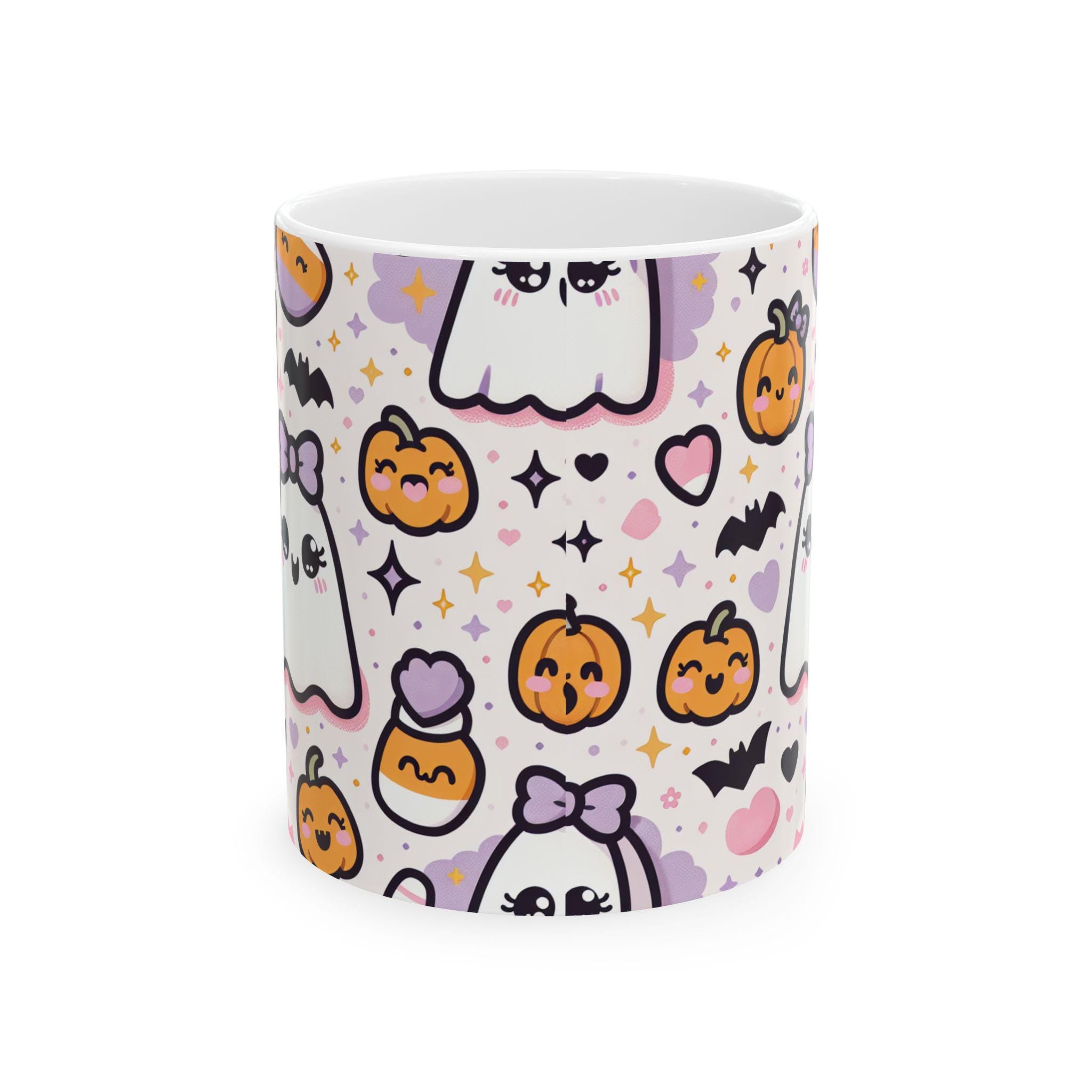 Cute Halloween Ghost Ceramic Mug - Perfect for Fall Decor, Coffee Lovers, Gift for Spooky Season, Cozy Vibes, 11oz & 15oz