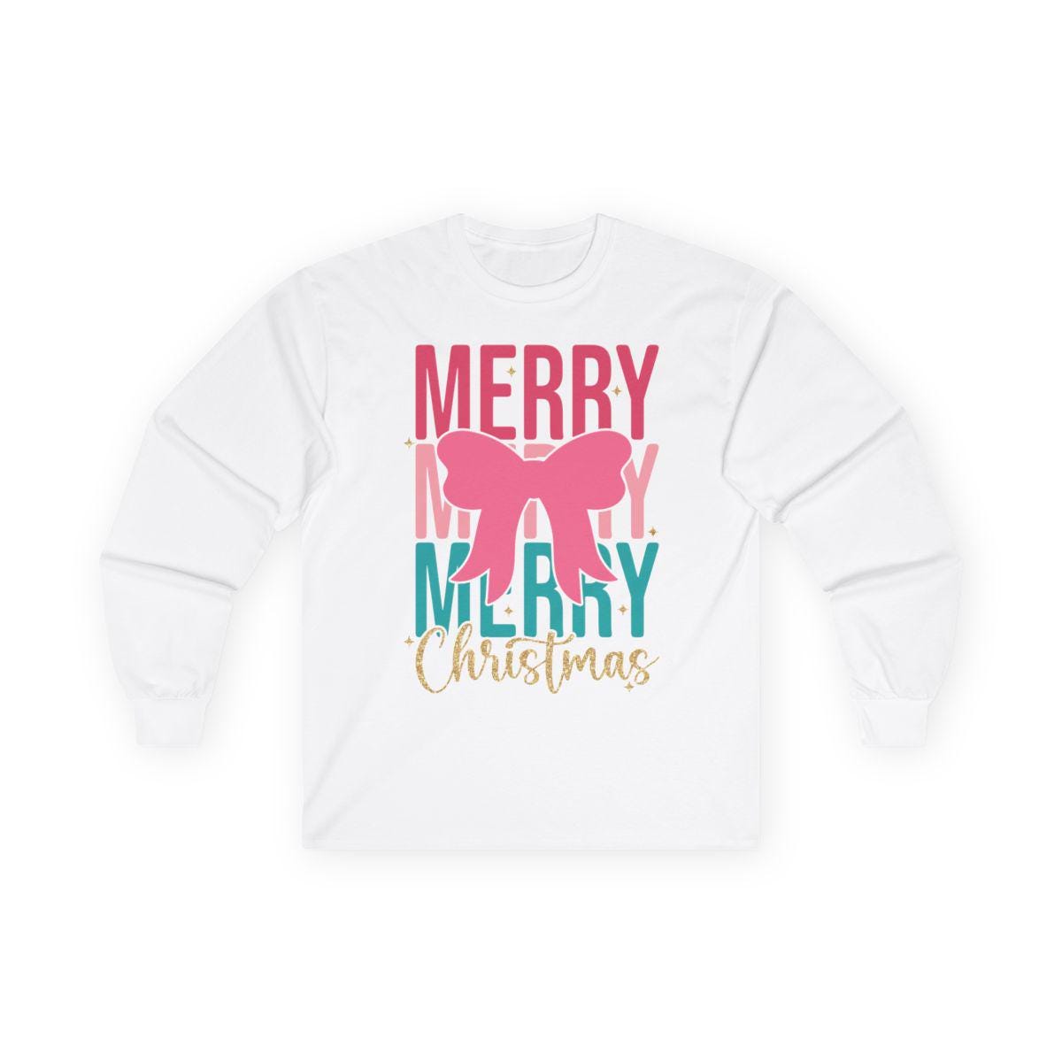 Merry Christmas Shirt Coquette Christmas Shirt, Pastel Christmas Pink Christmas Christmas Tree Christmas Sweatshirt Cute Christmas Shirt
