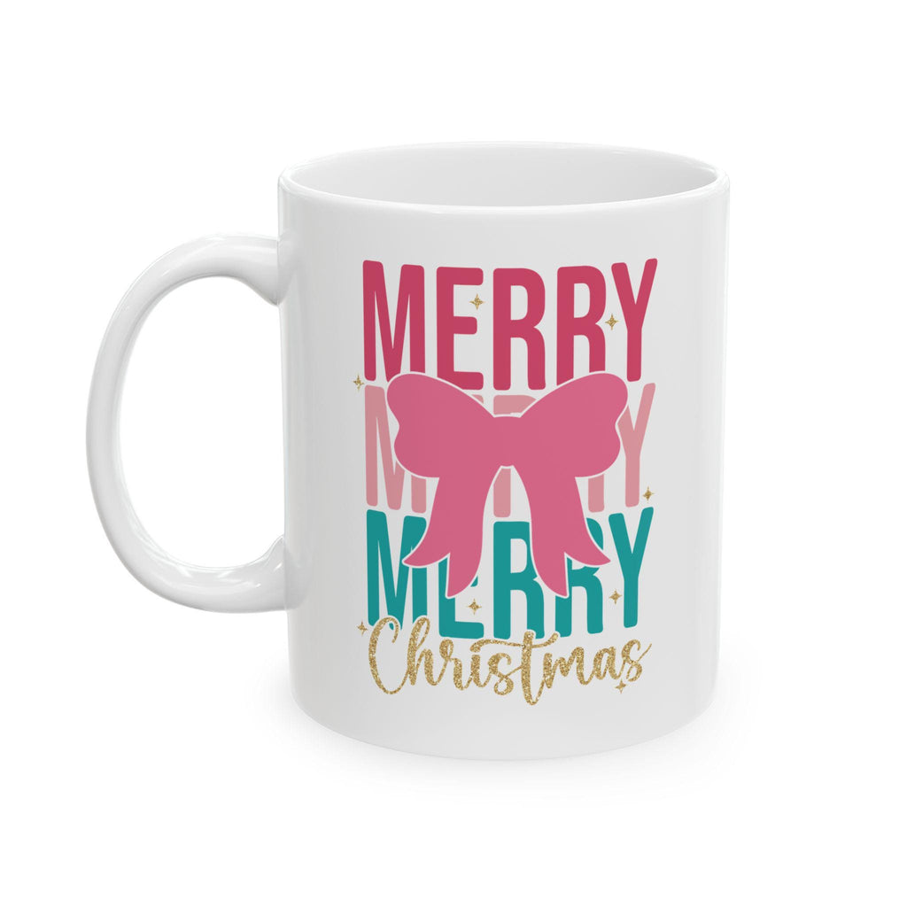 Merry Christmas Mug Coquette Christmas Mug, Pastel Christmas Pink Christmas Christmas Tree Christmas Mug Cute Christmas Cup