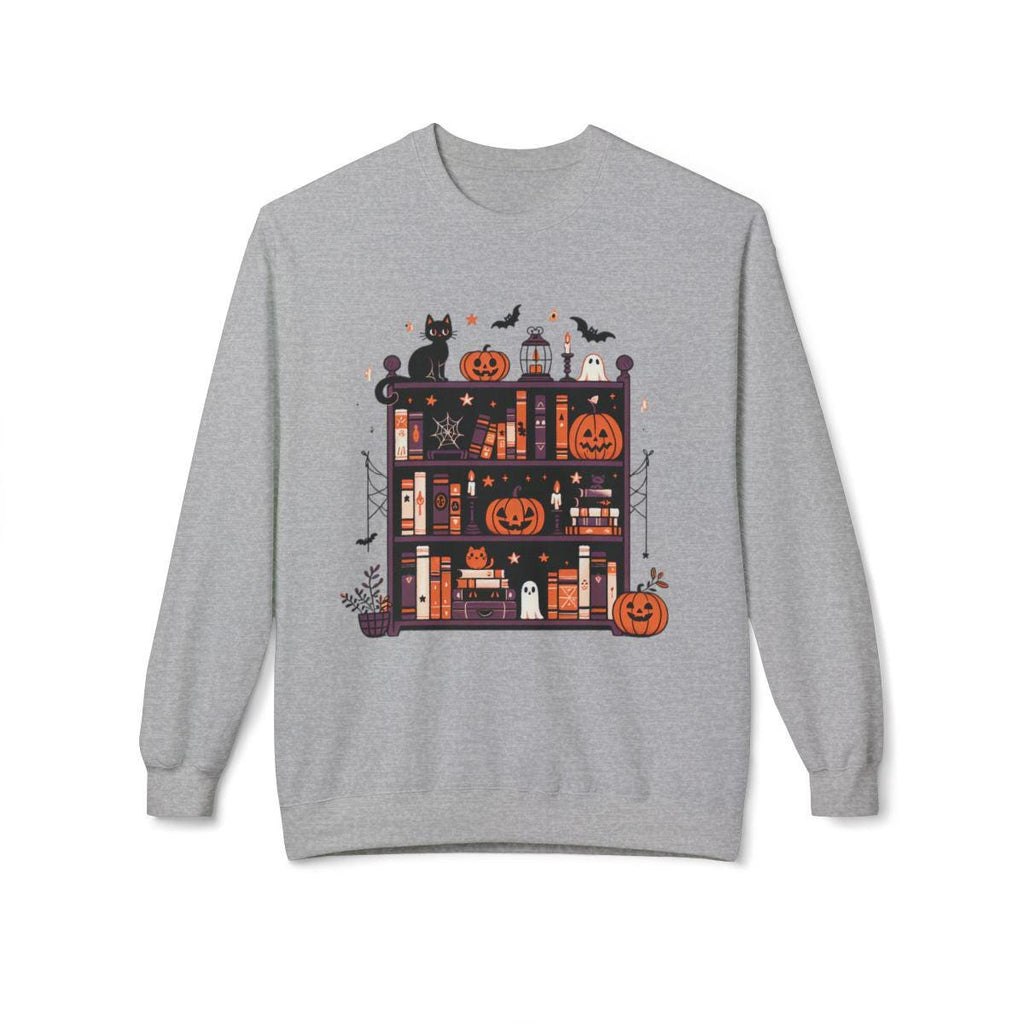 Halloween Bookshelf Tee, Spooky Vintage Graphic Shirt, Cute Witchy T-shirt, Minimalist Halloween Top, Unisex Jersey Short Sleeve Tee, Creepy