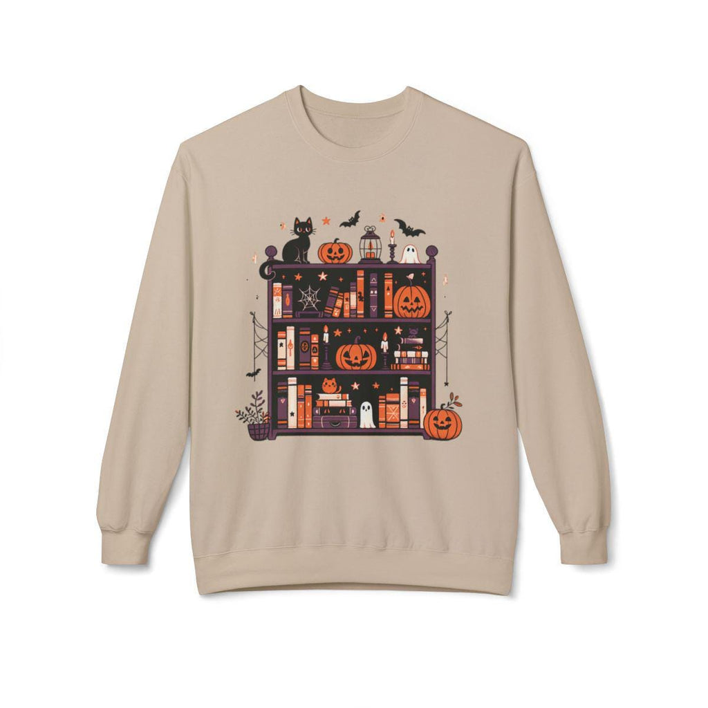 Halloween Bookshelf Tee, Spooky Vintage Graphic Shirt, Cute Witchy T-shirt, Minimalist Halloween Top, Unisex Jersey Short Sleeve Tee, Creepy